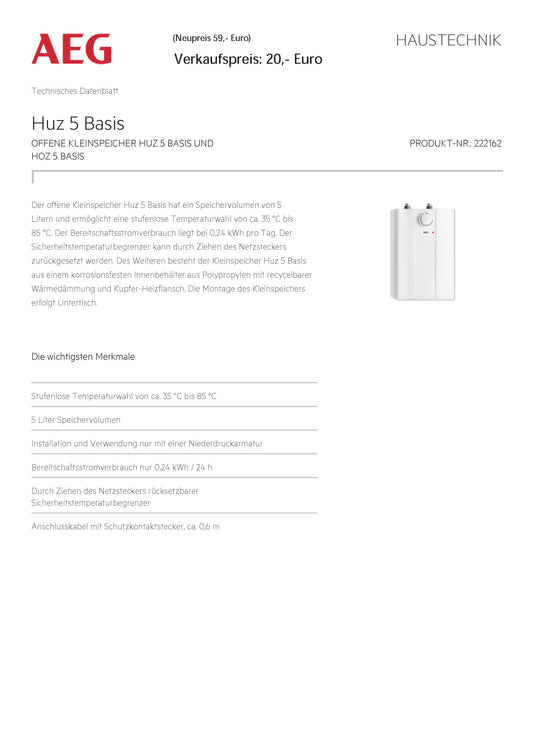 Kleinspeicher AEG HUZ 5 Basis