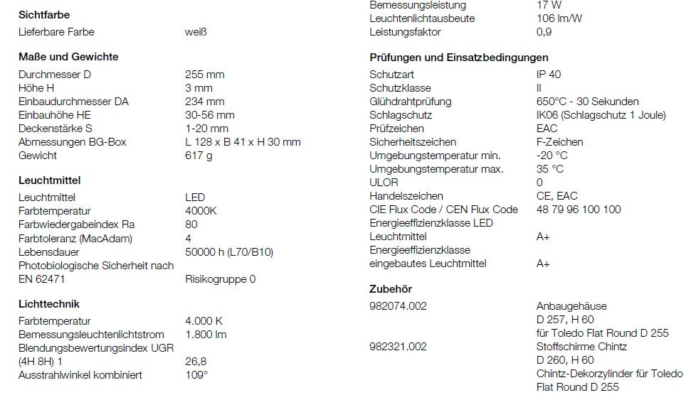 RZB Toledo Flat Round Einbau-Downlight LED, inkl. Trafo