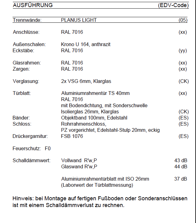 Trennwandsystem DRUM Planus Light