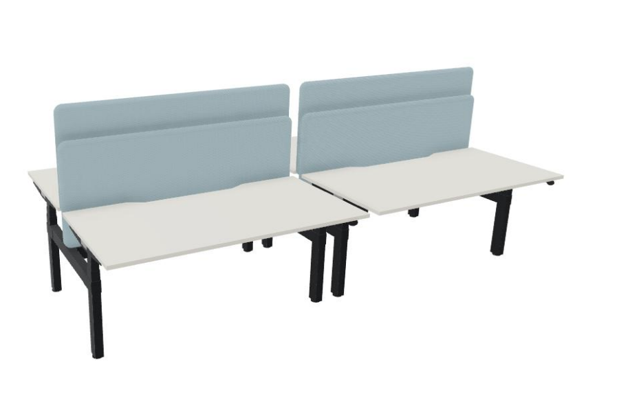 Haworth HiYa Doppel Bench, Maße: B 120-180 cm x H 65-130 cm x T 80 cm