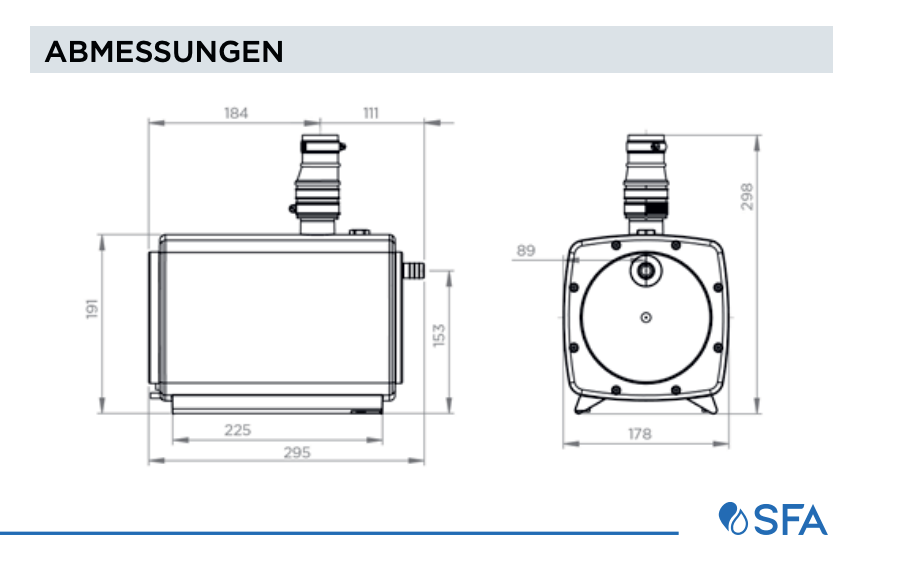 Sanifloor Saugpumpe +1 Saug und Förderpumpe für Fliesenböden