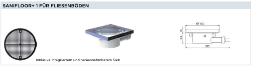 Sanifloor Saugpumpe +1 Saug und Förderpumpe für Fliesenböden