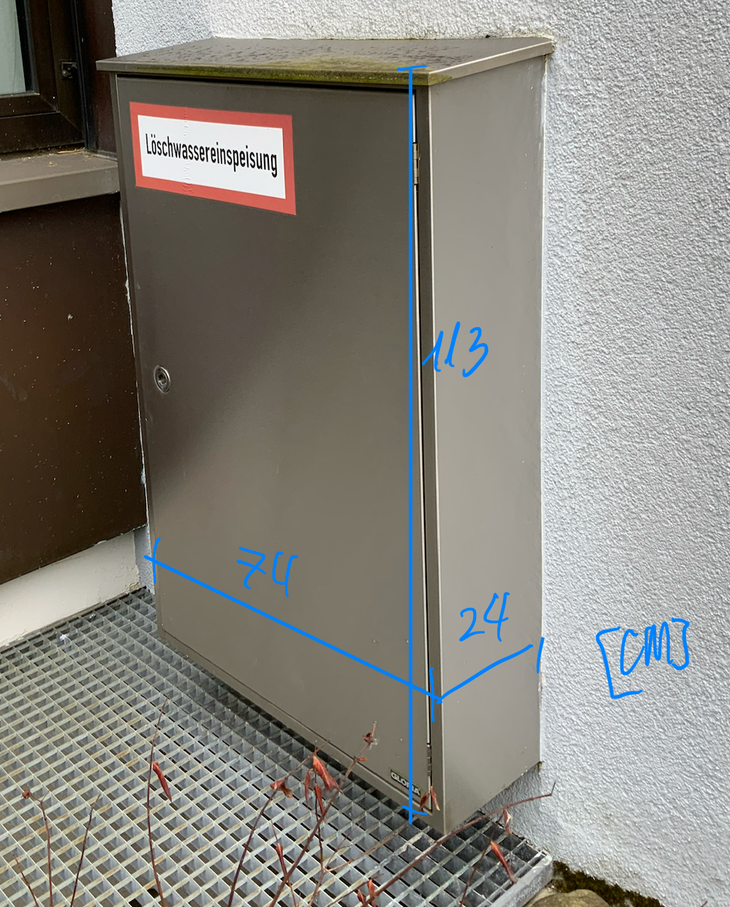 Gloria Löschwassereinspeisungskasten - Edelstahl 74x113x24 cm