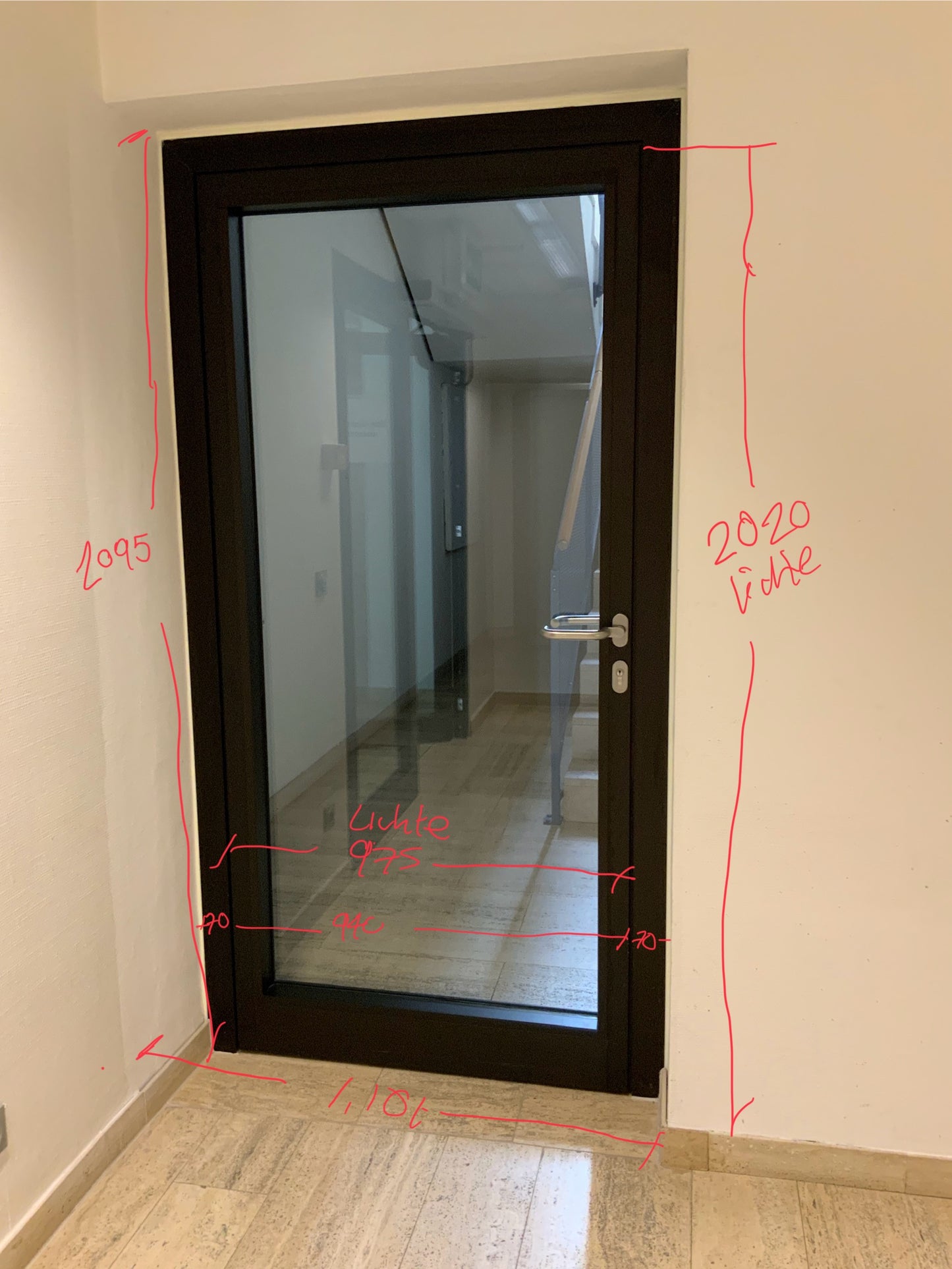 Brandschutztüre aus Glas T30-1-RS-FSA B111.5 H209.5