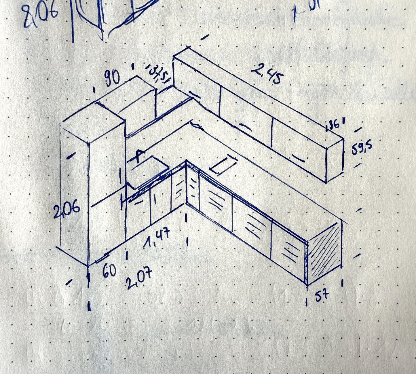 Moderne Tischlerküche beleuchteten Oberschränken 2640 x 2080 x 2450 mm