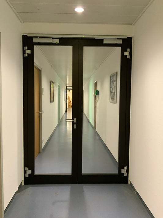 Doppelflügelige Rauchschutztür Glas RS-2 B1700 H2380 (Din L Klinke)