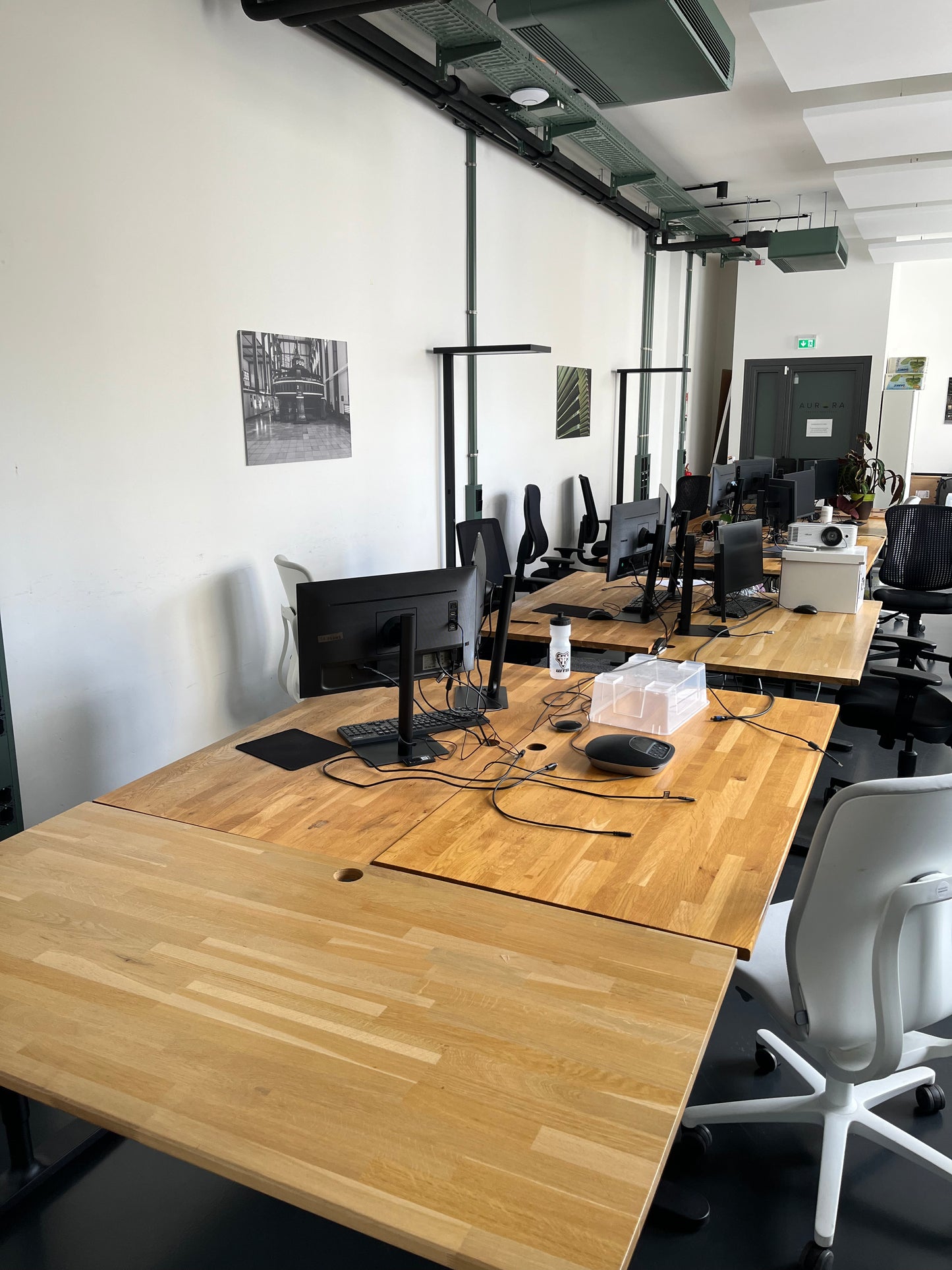 Schreibtisch komplett, Gestell schwarz & Tischplatte Echtholz Buche 160 x 80 cm