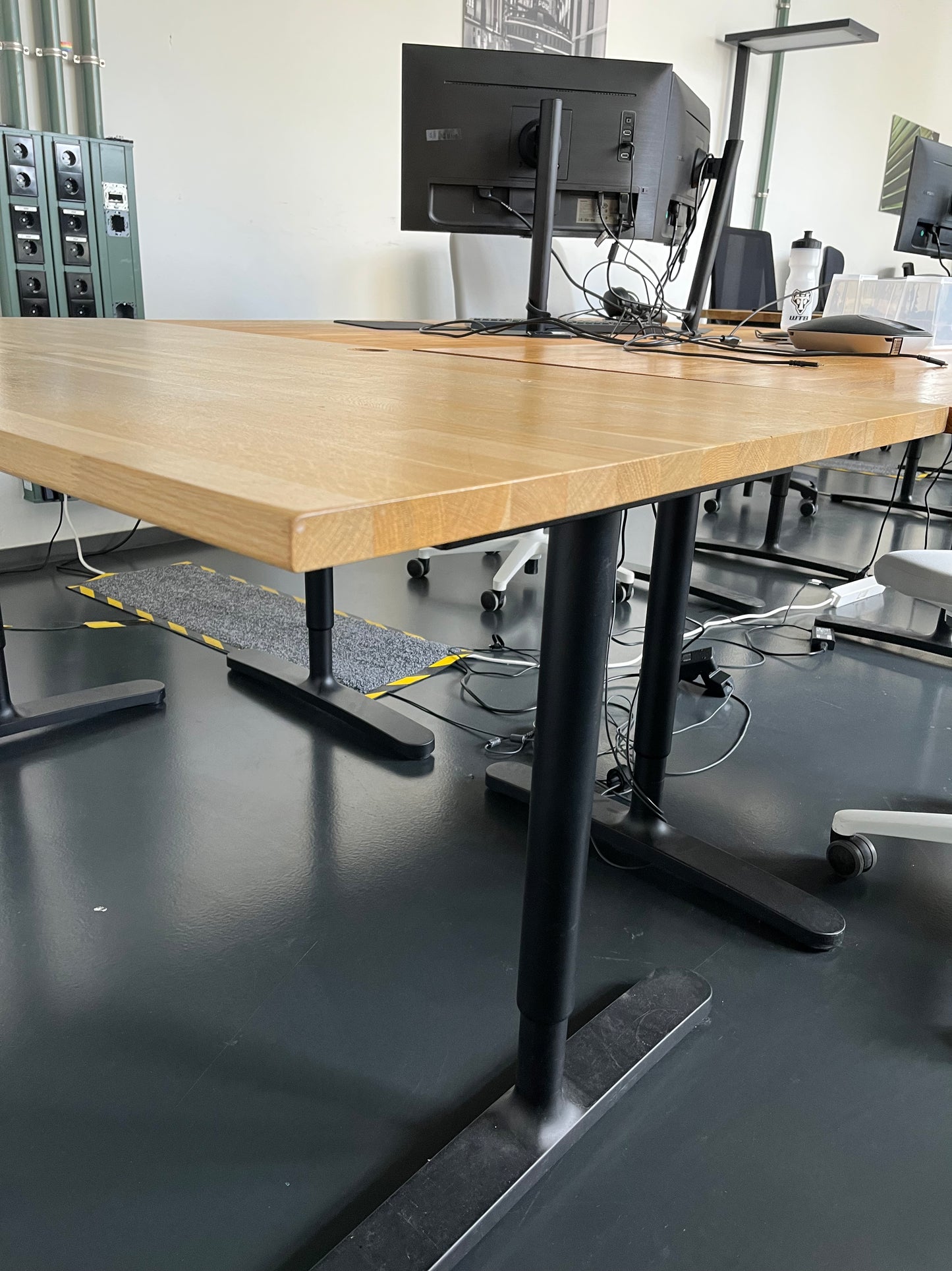 Schreibtisch komplett, Gestell schwarz & Tischplatte Echtholz Buche 160 x 80 cm