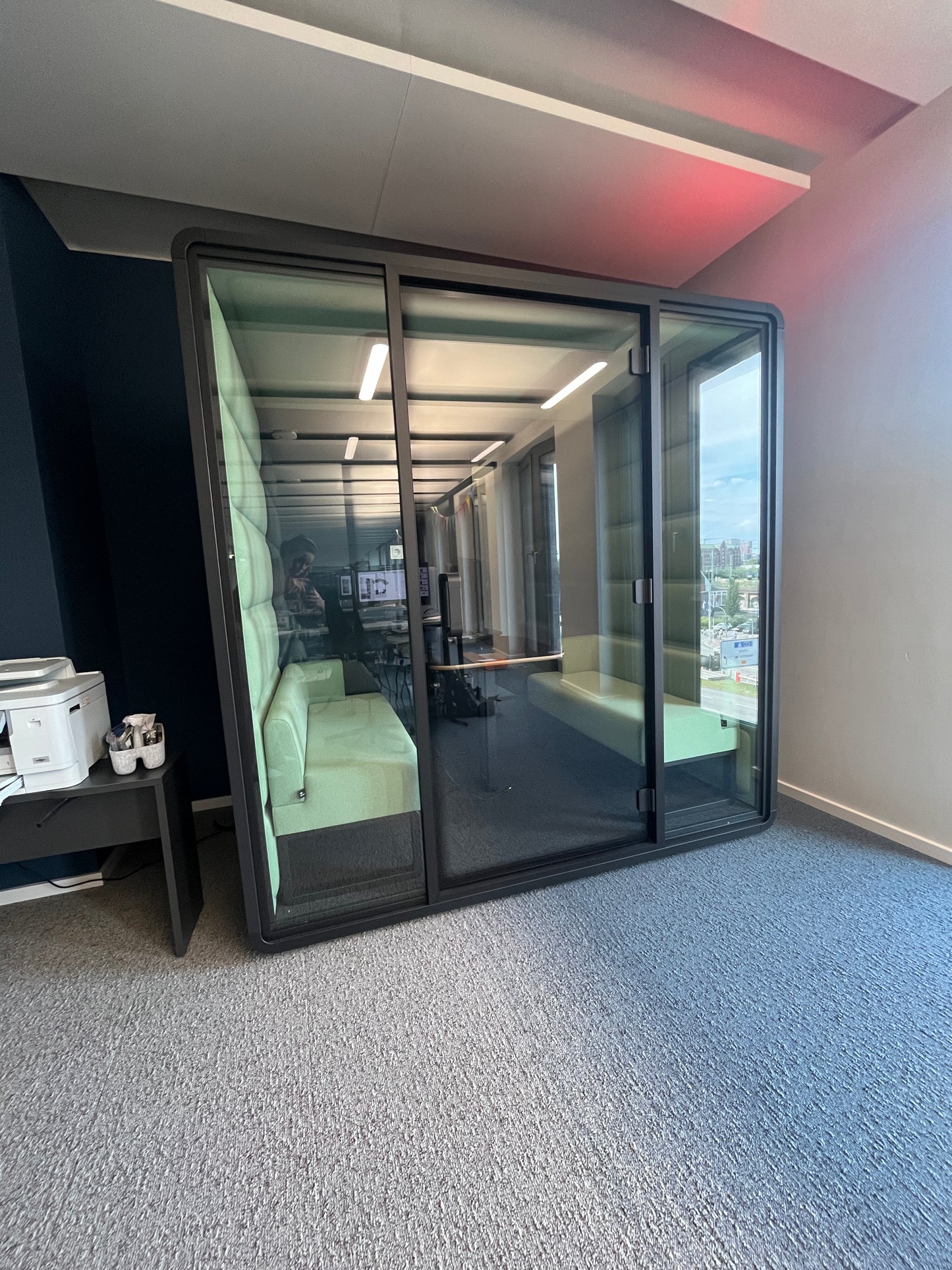 Besprechungskabine Think Tank von Haworth Hush Free M, Akkustikkabine