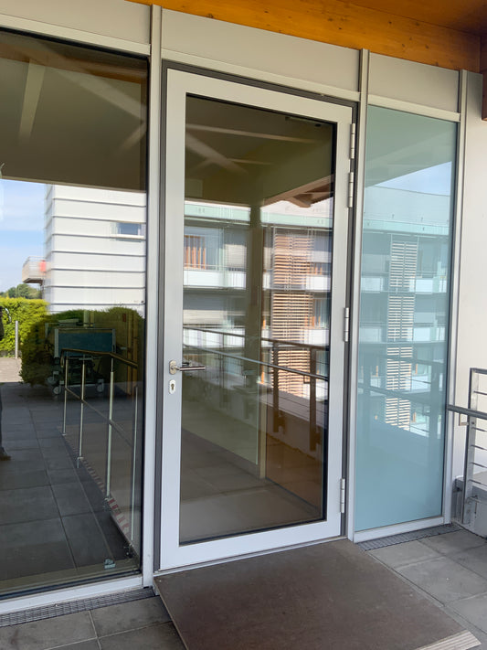 SCHÜCO Tür/Türanlage DIN R - Aluminium/Glas 120x259x7.5cm