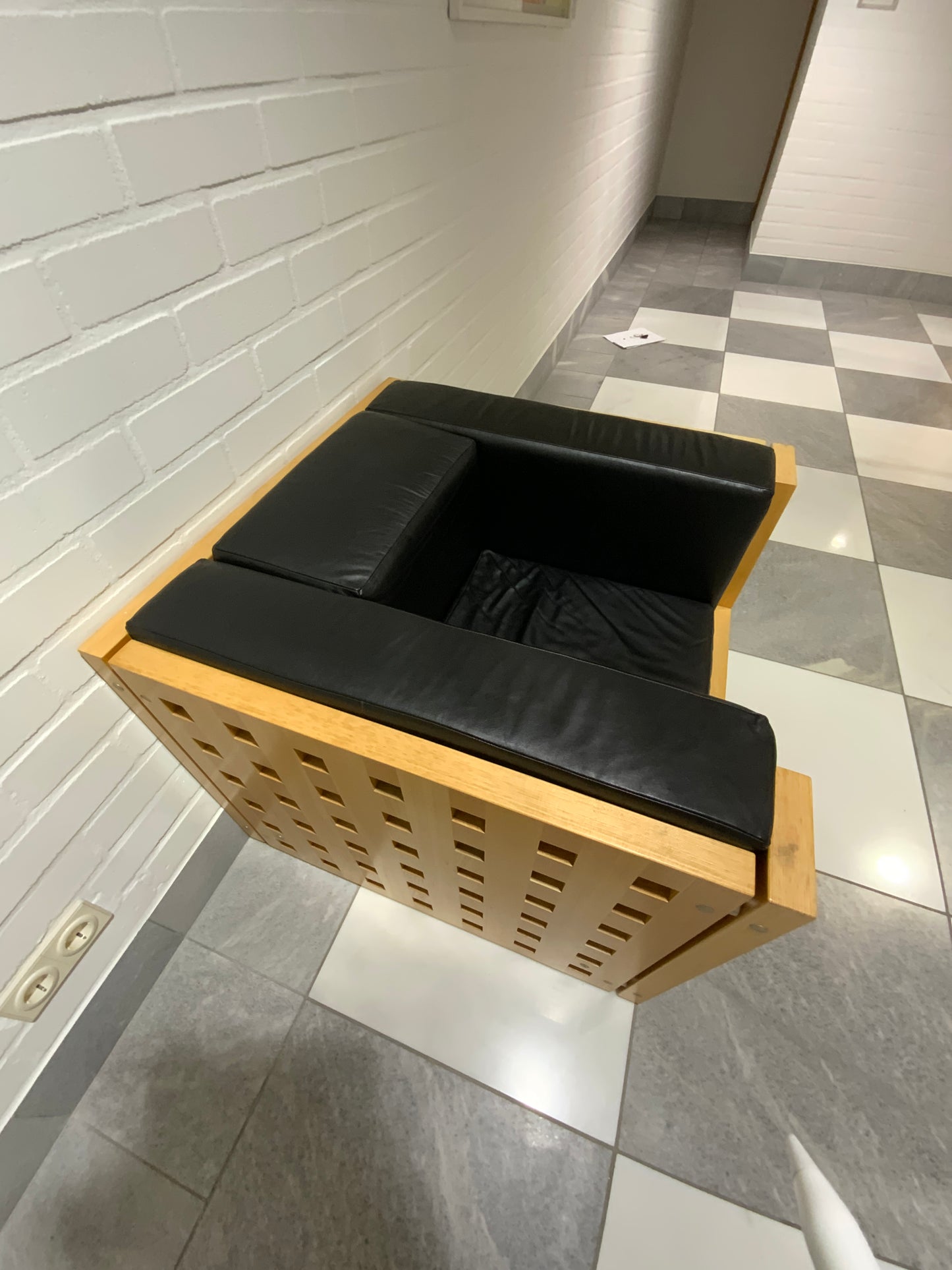 Sessel - Leder/Holz 83.5x65x54.5cm