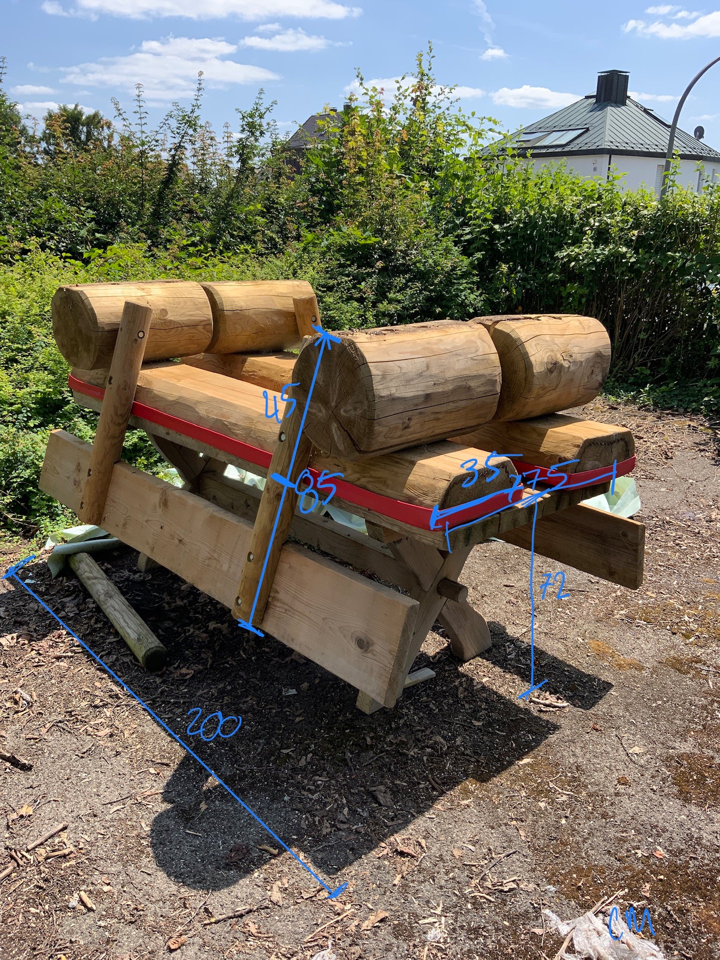 Sitzgruppe - Holz 200x72x75cm