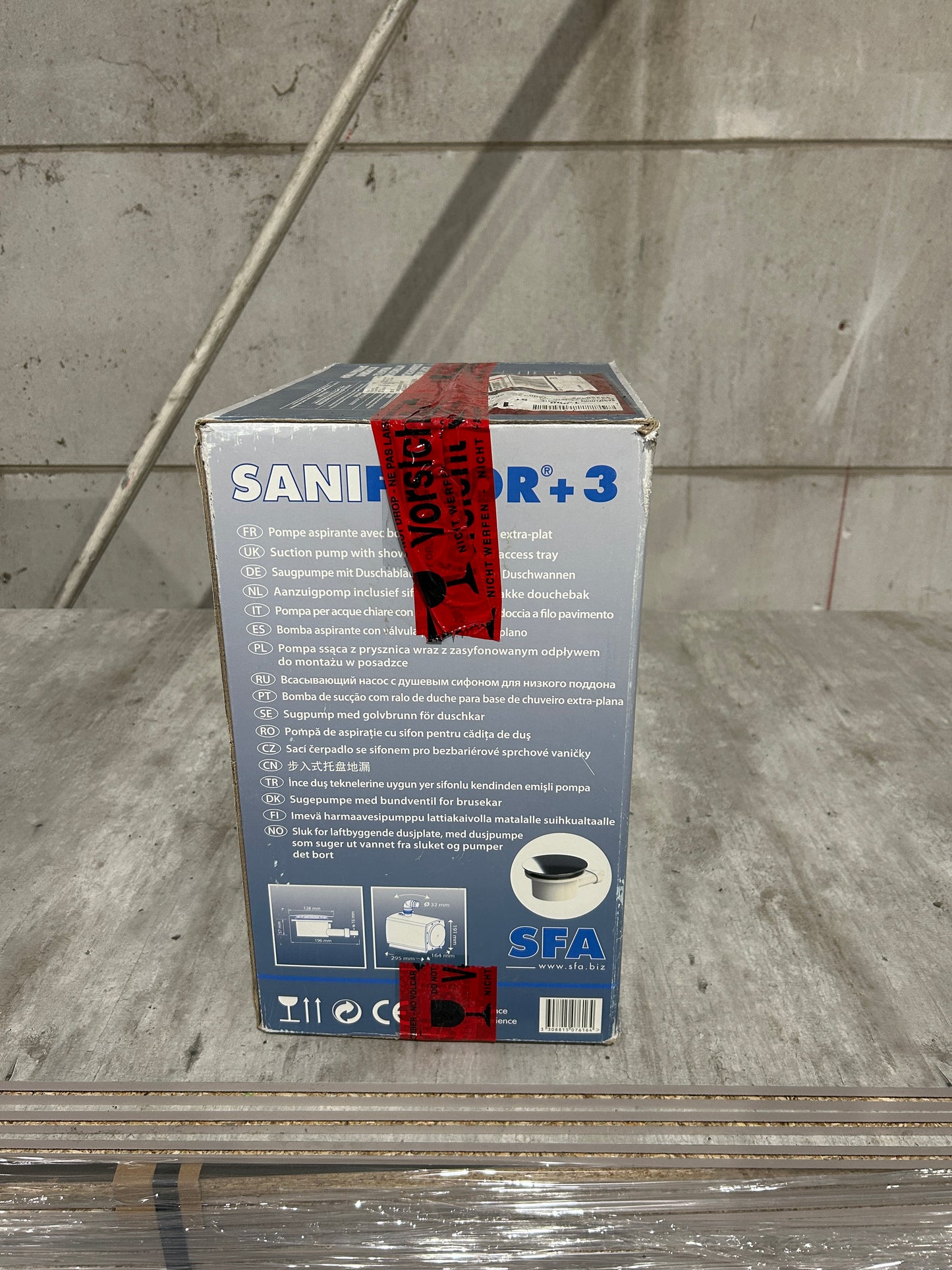 Sanifloor Saugpumpe +3 Saug und Förderpumpe für extra flache Dusche