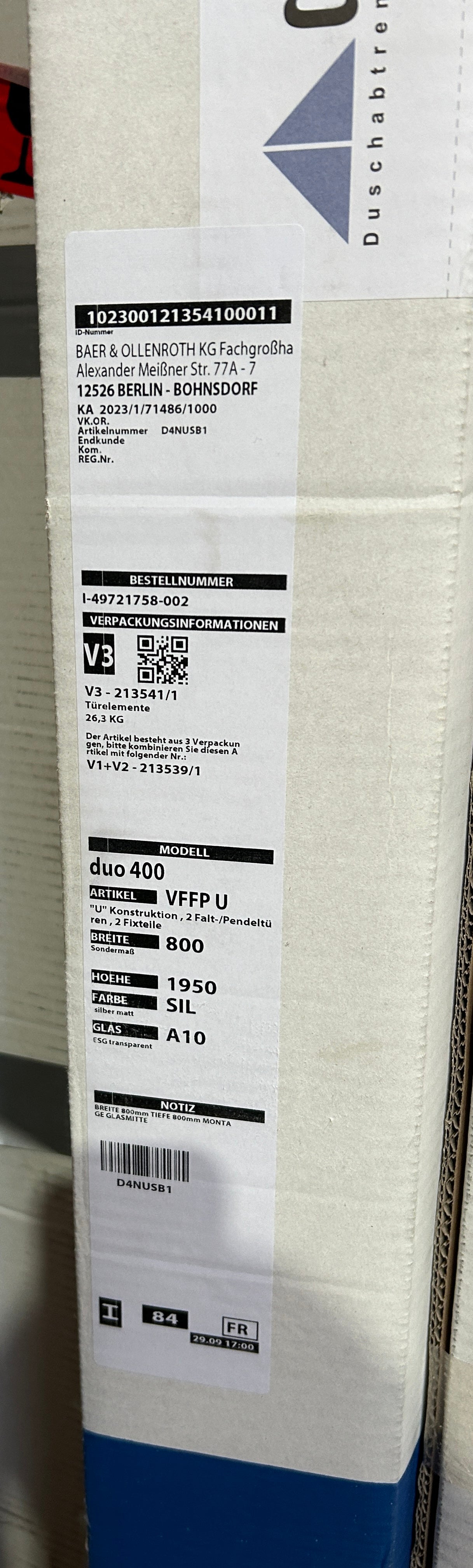 Duka Duschkabine Serie Duo 400