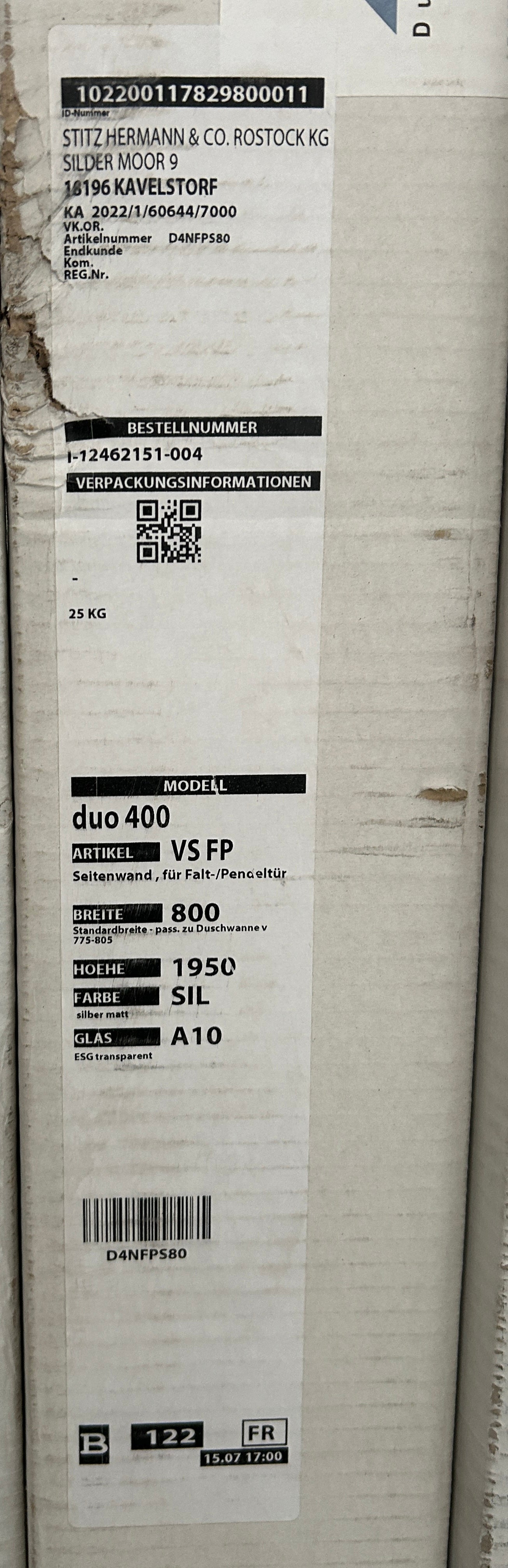 Duka Duschkabine Serie Duo 400