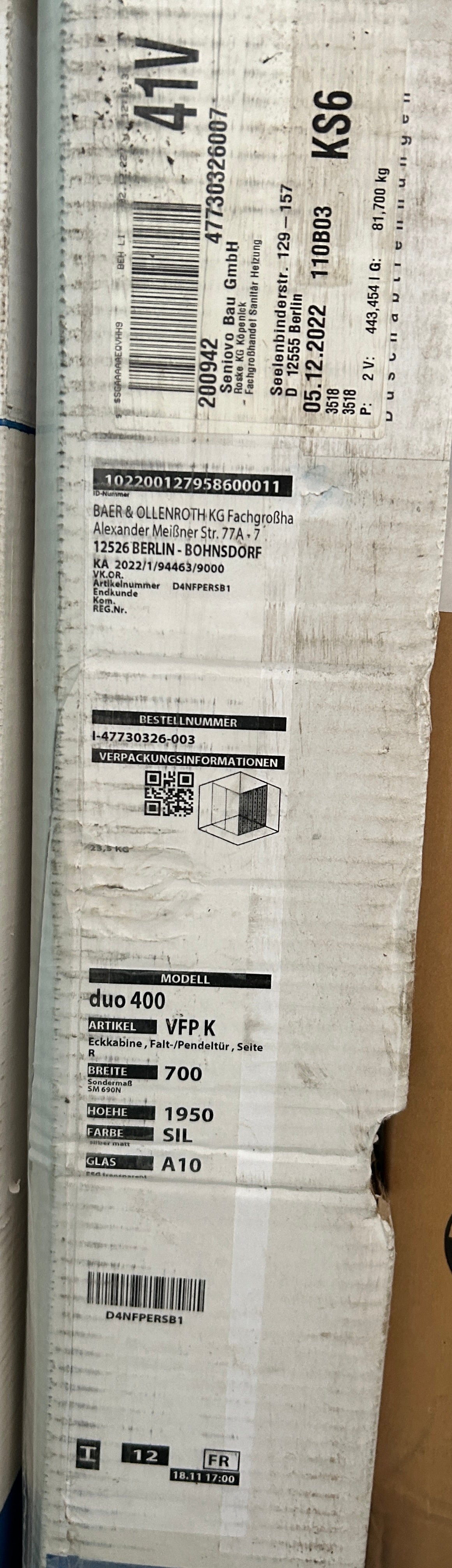 Duka Duschkabine Serie Duo 400