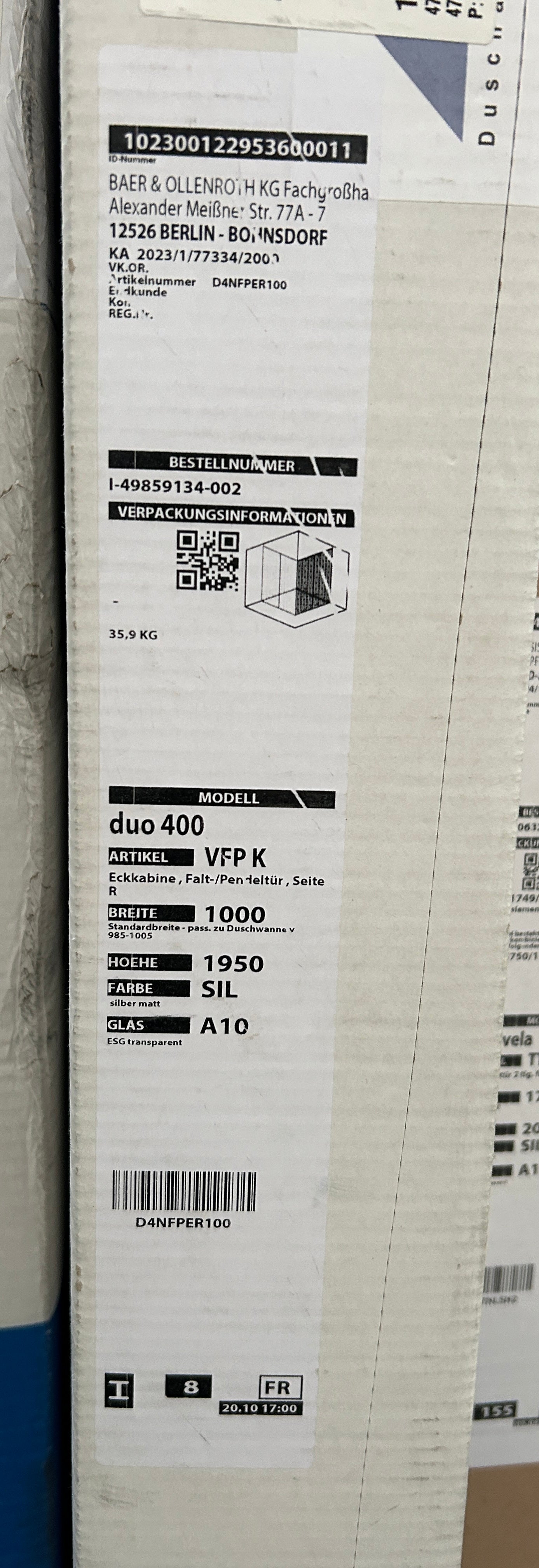Duka Duschkabine Serie Duo 400