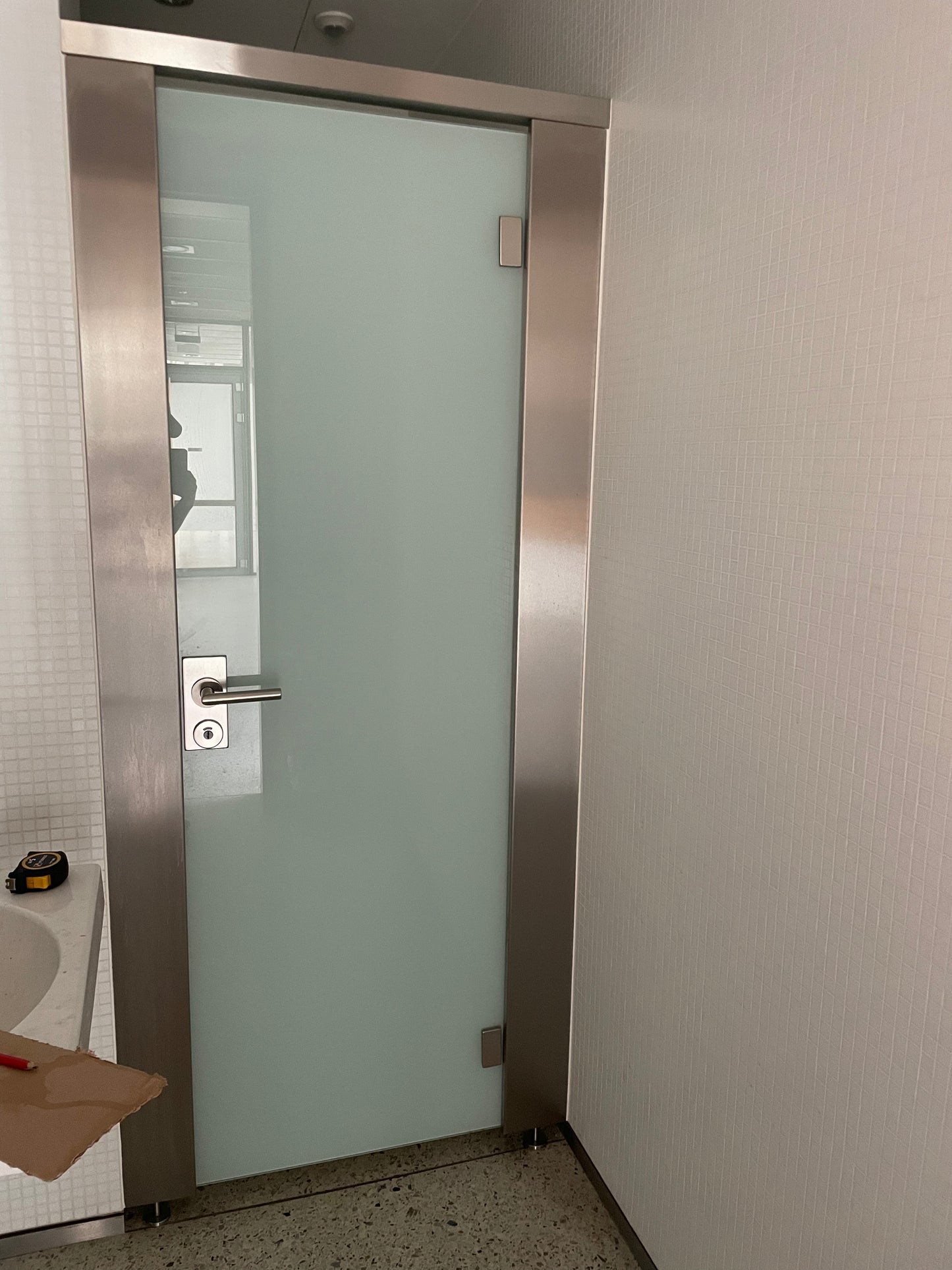 WC Trennwand WC Kabinen Edelstahl mit Glastür
