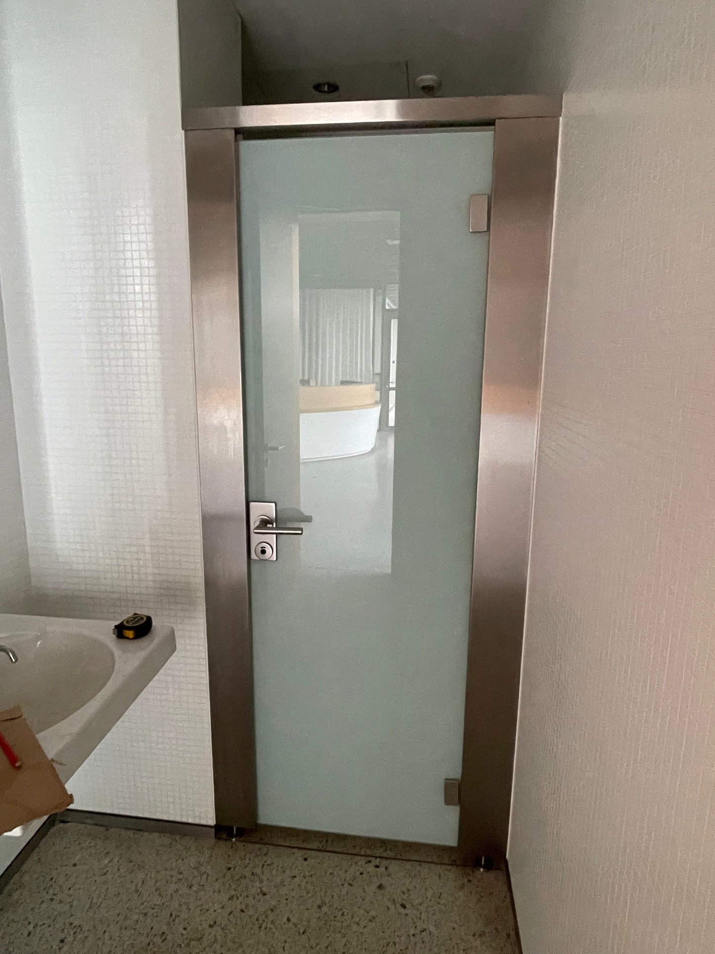 WC Trennwand WC Kabinen Edelstahl mit Glastür