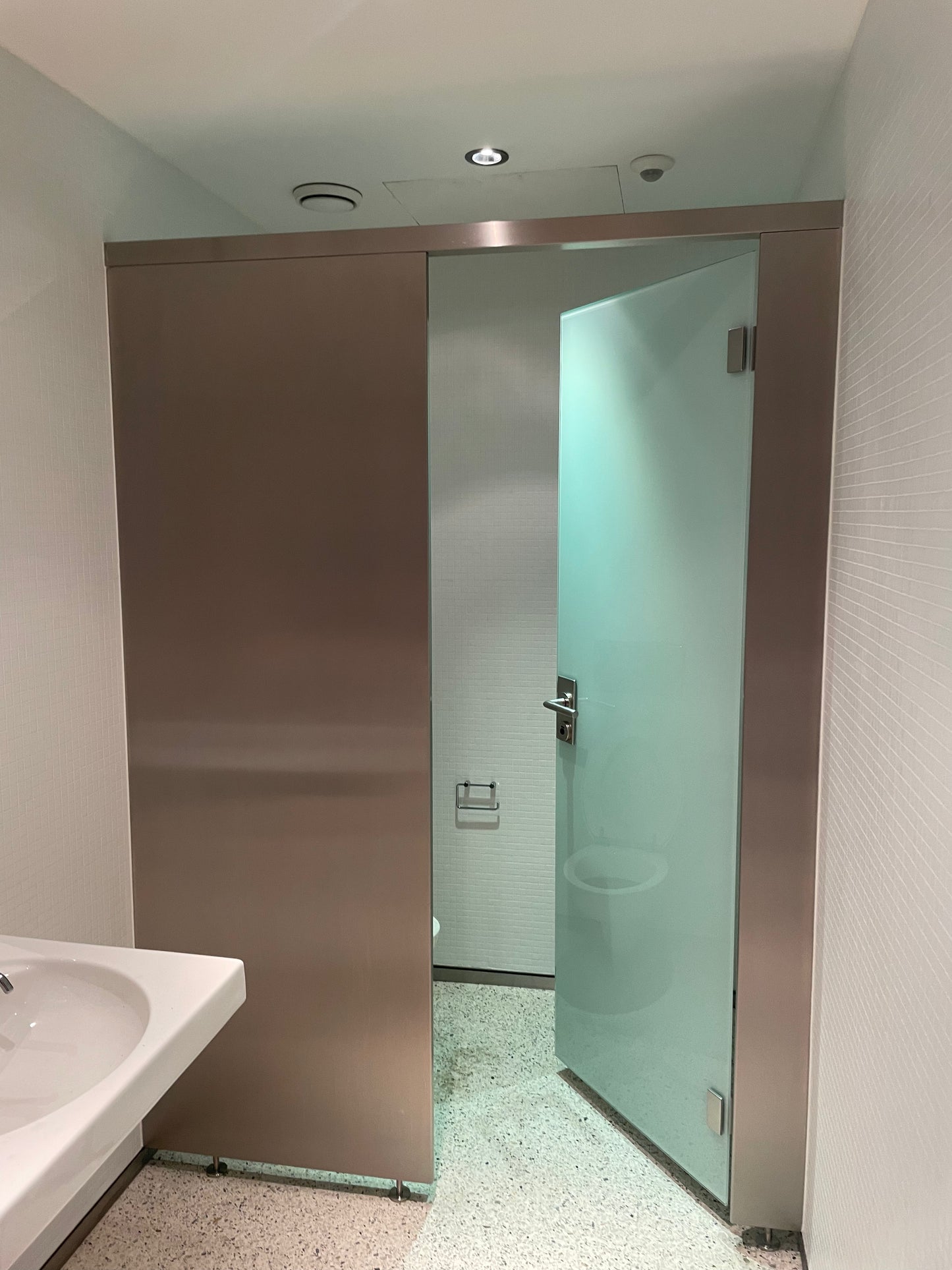 WC Trennwand WC Kabinen Edelstahl mit Glastür