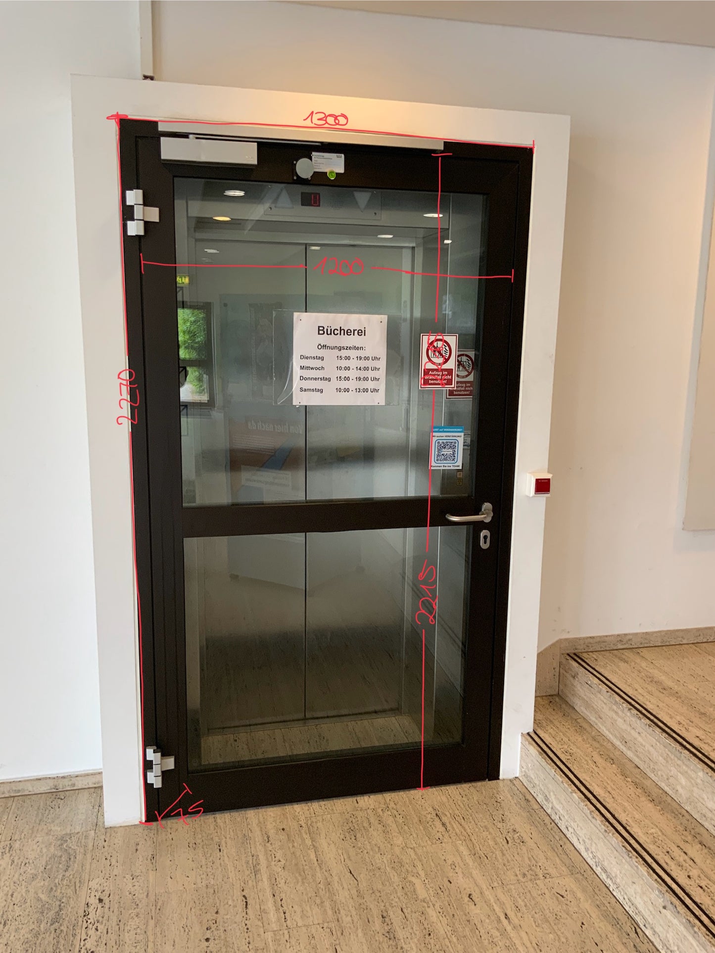 Brandschutztür Glas T30-1-RS-FSA B130 H227 DIN L