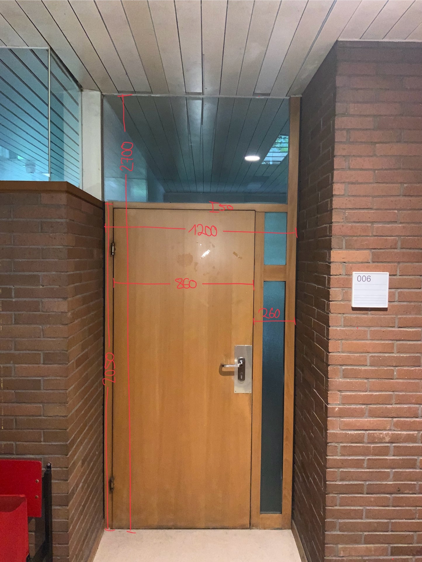 Holztüre mit Oberlicht und seitlicher Verglasung B120 H270