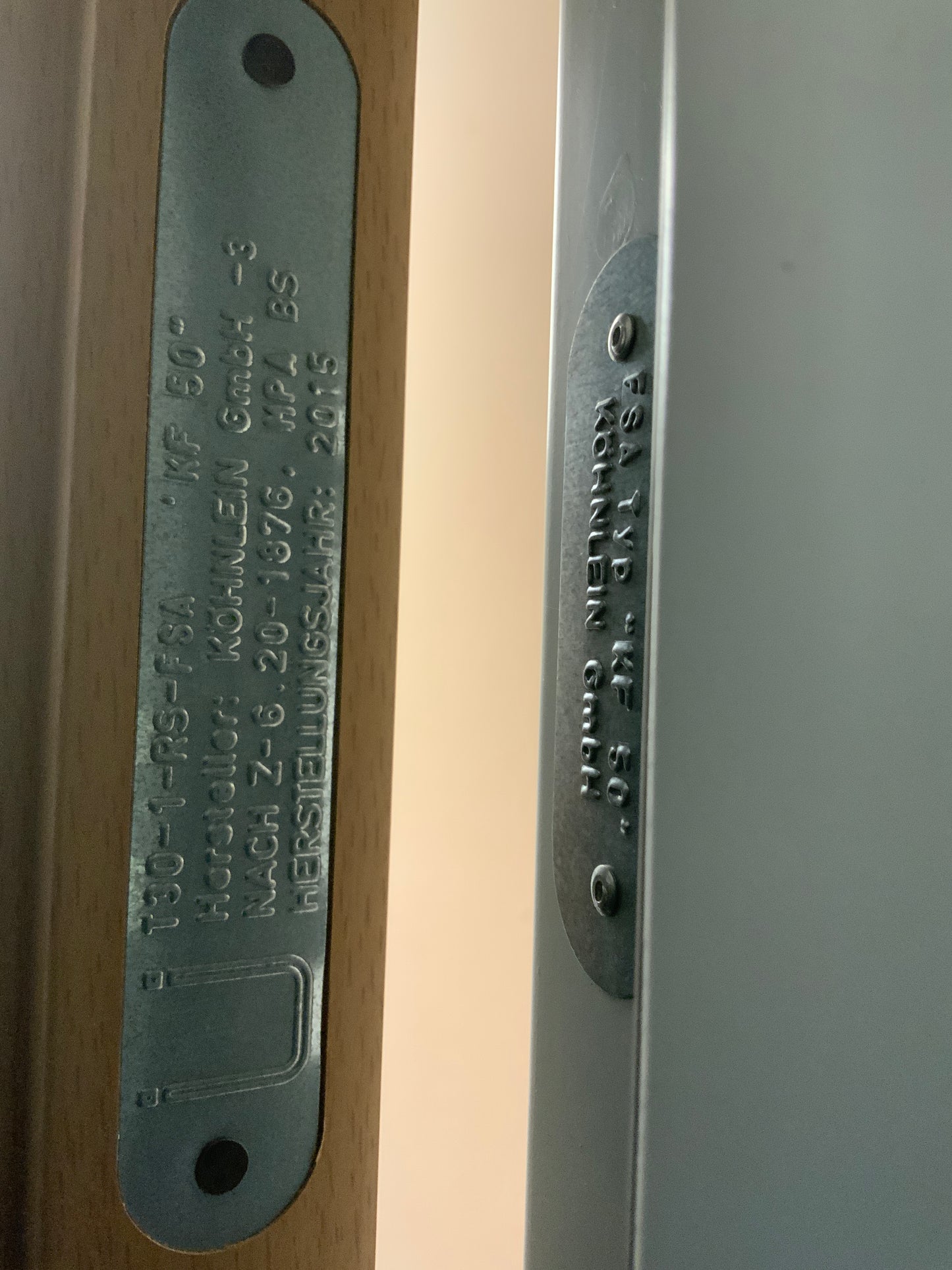 Brandschutztür Holz Koehnlein T30-1-RS-FSA "KF 50" B95 H214 DIN L