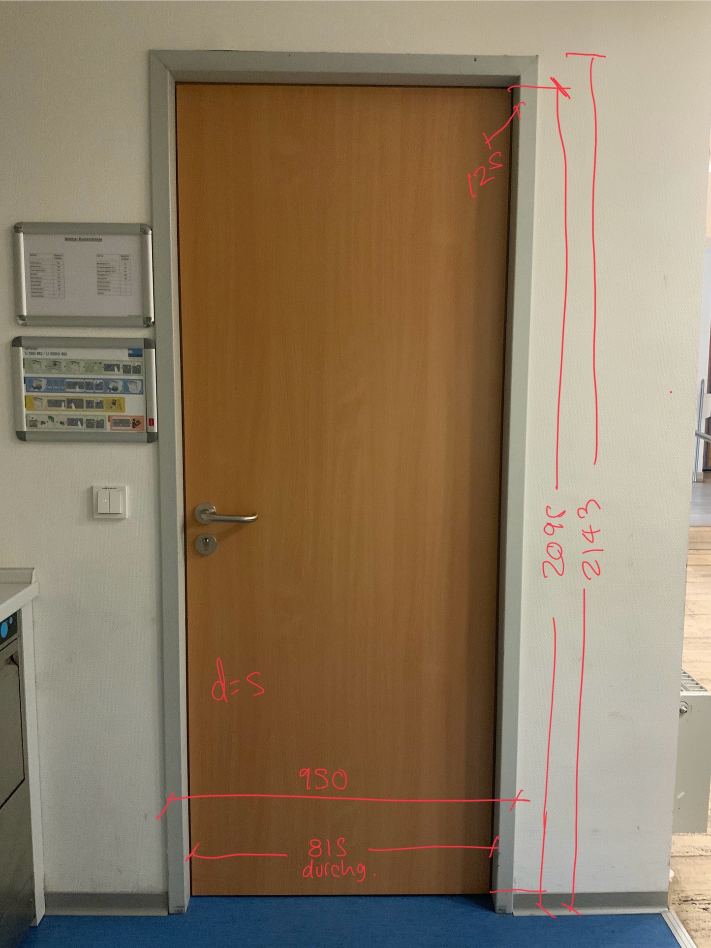 Brandschutztür Holz Koehnlein T30-1-RS-FSA "KF 50" B95 H214 DIN L