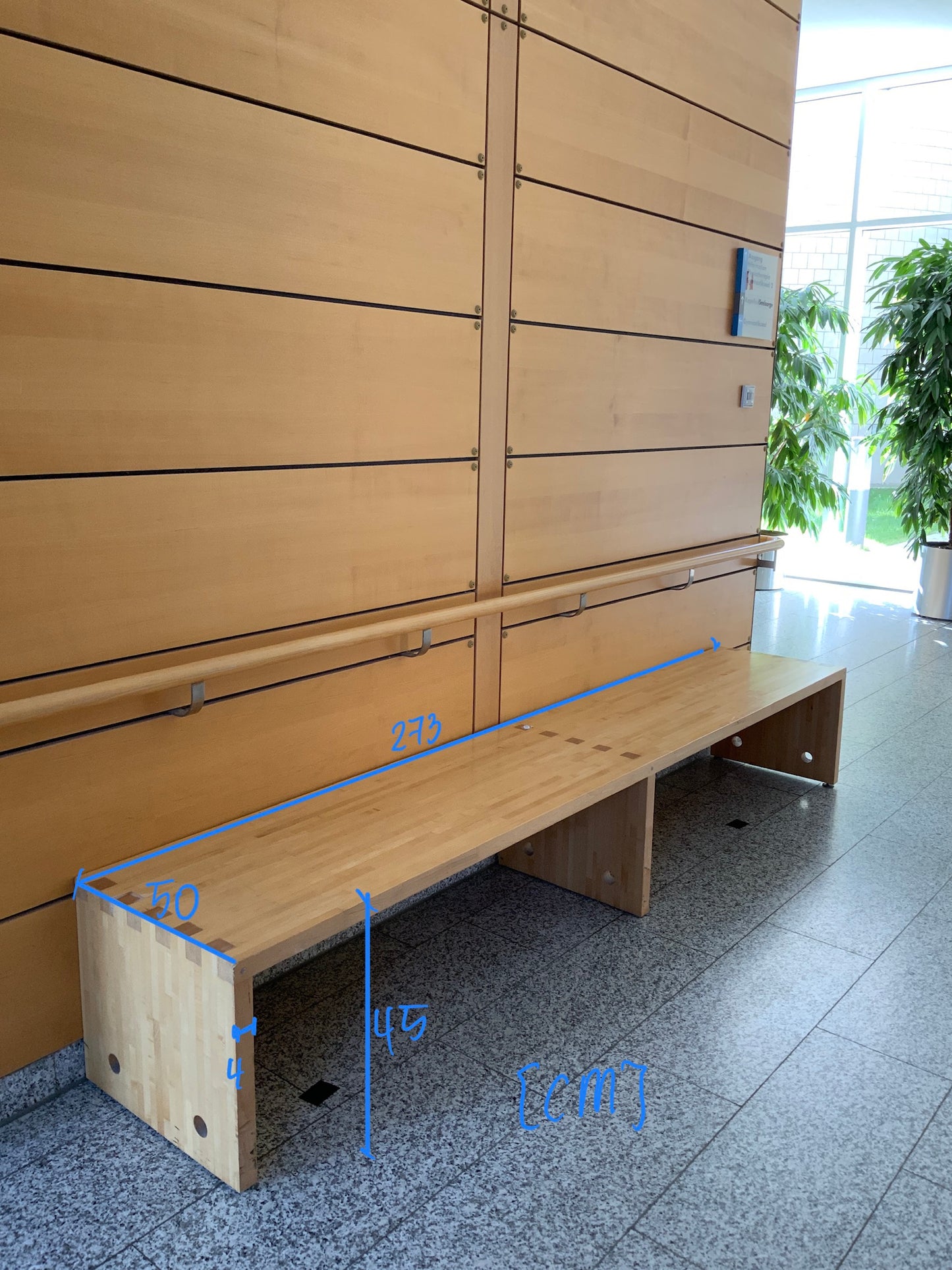 Sitzbank - Holz 273x45x50cm