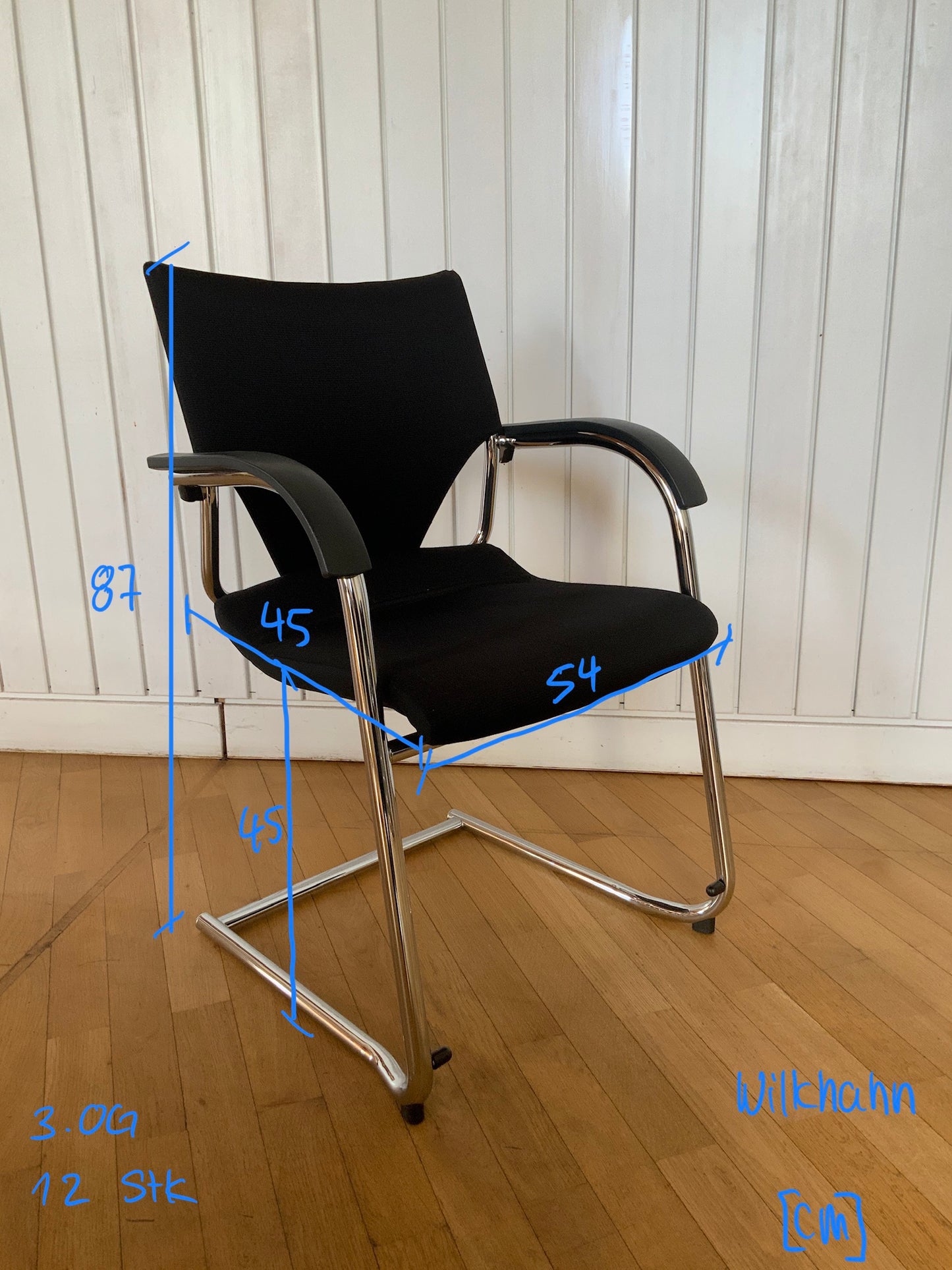 Wilkhahn Modus 277/7 Freischwinger - schwarz/verchromt