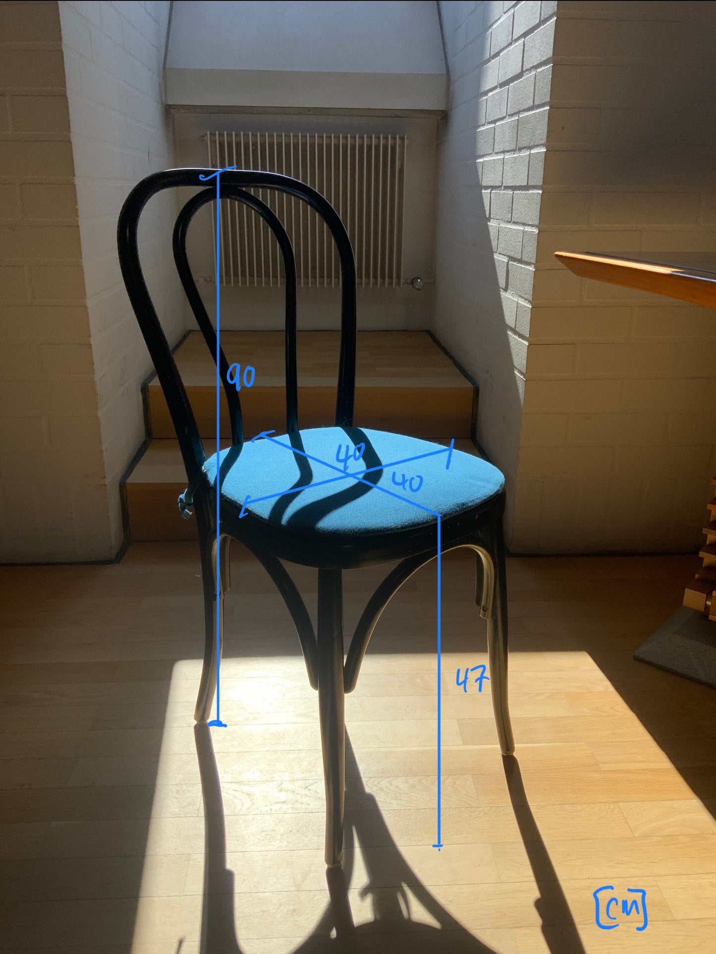 Bistro Stuhl - Holz/schwarz 40x90x40cm