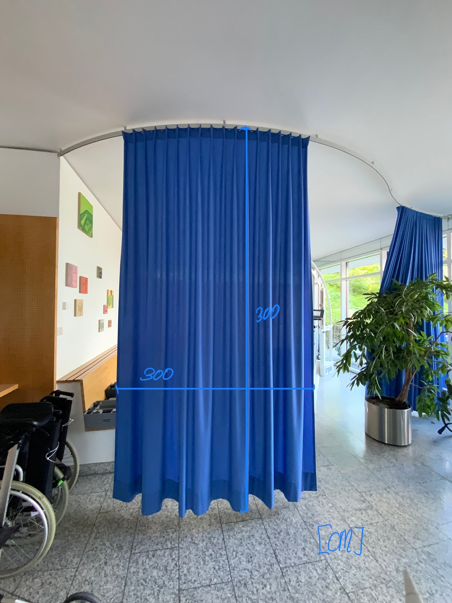 Vorhang / blau - Kunststoff 300x300cm