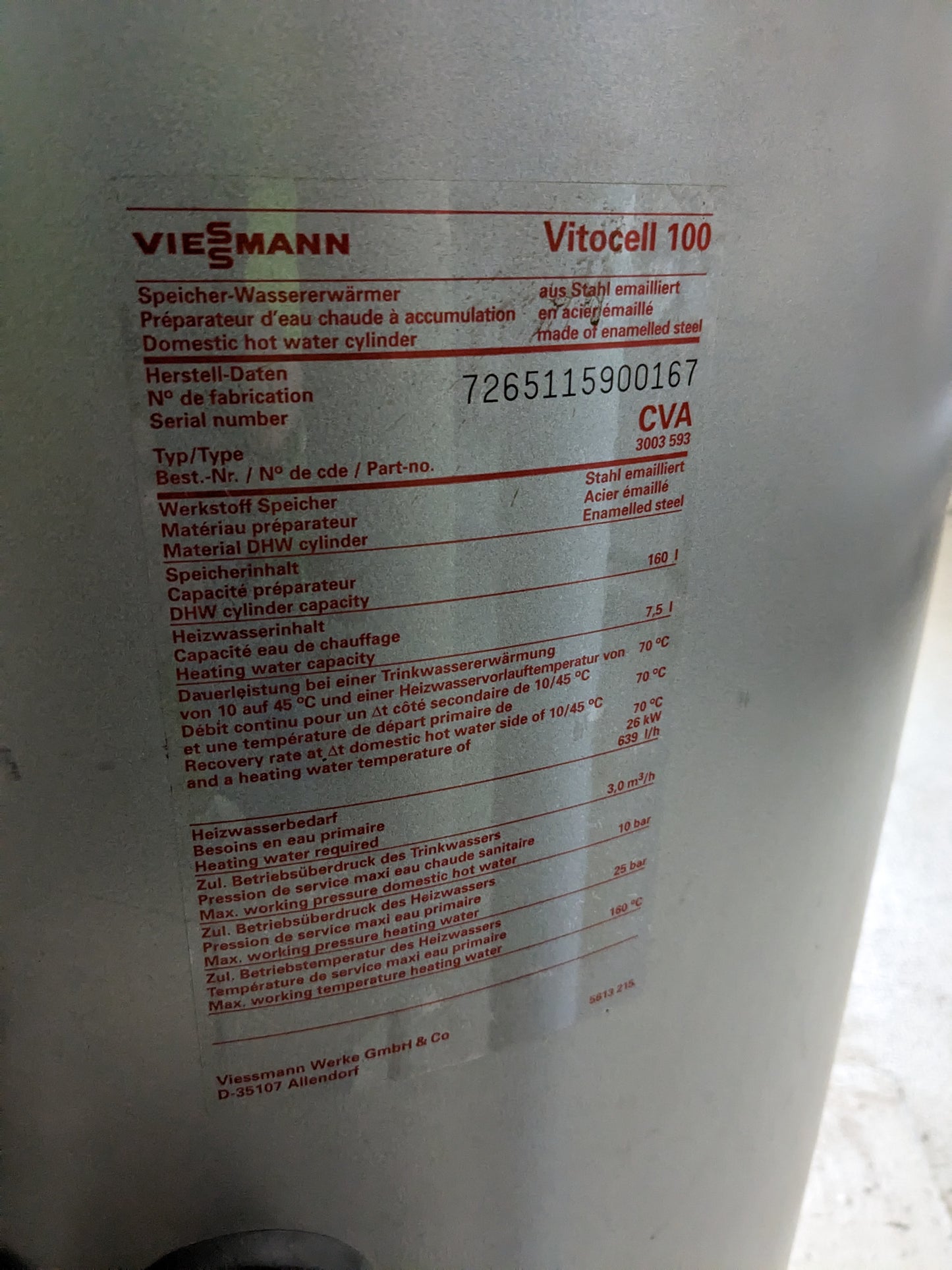 Warmwasserspeicher Viessmann Vitocell 100 CVA