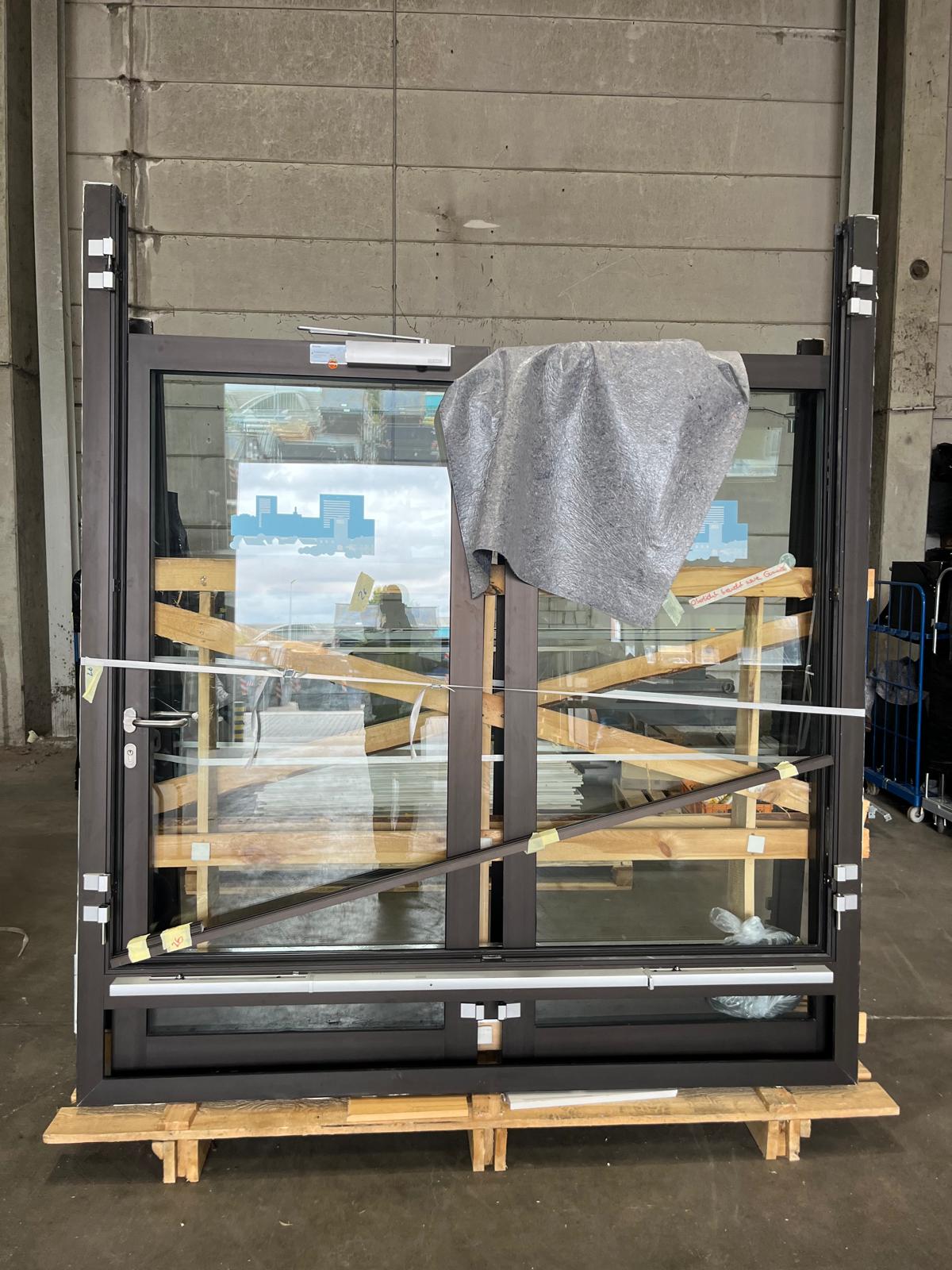 Doppelflügelige Brandschutztür Glas T30-2 RS-FSA B2200 H2500 (Din R Klinke)
