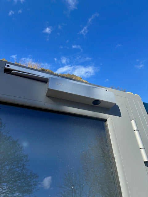 Tür / Türanlage DIN R - Außen - Aluminium mit Glaseinsatz 1160x2055mm BxH