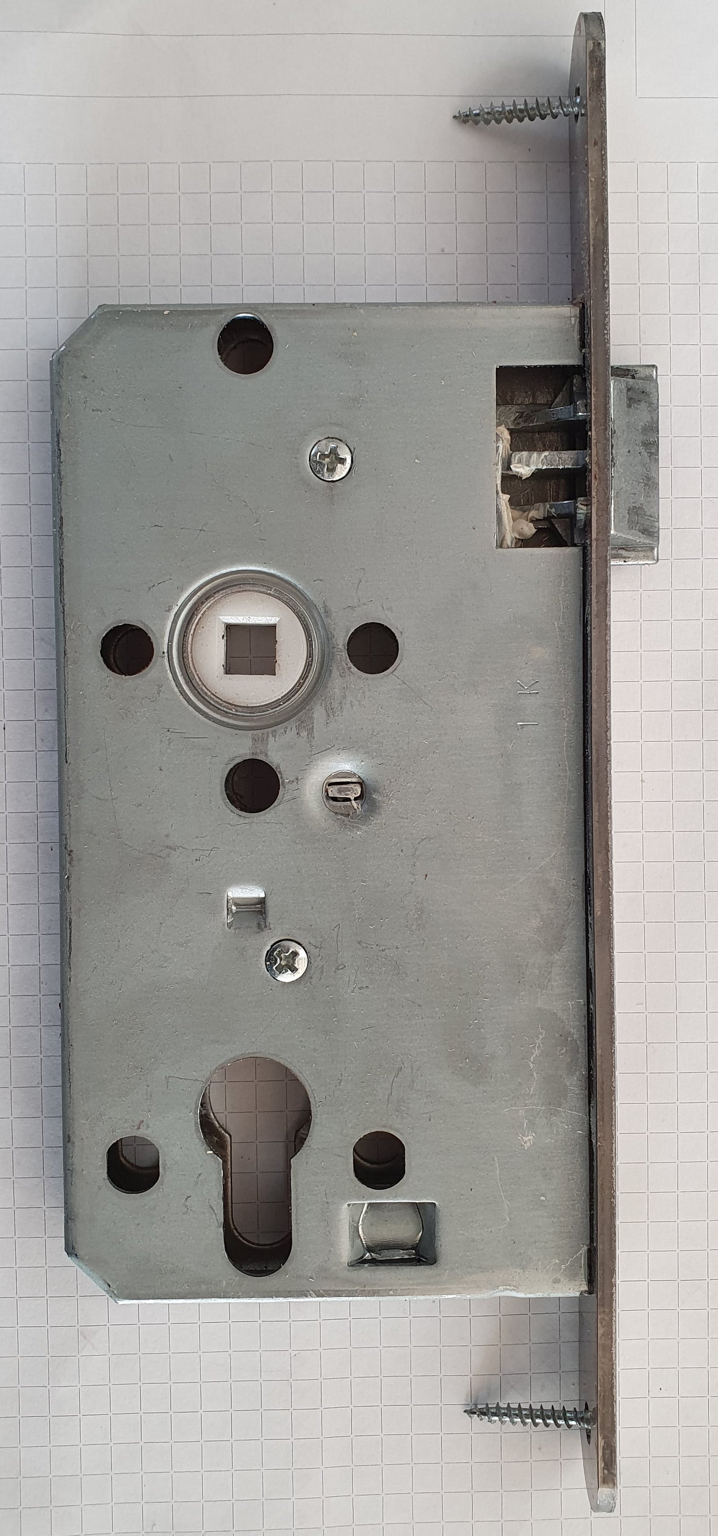 Türschloss / -beschlag, innen 20 x 235 mm DIN Rechts