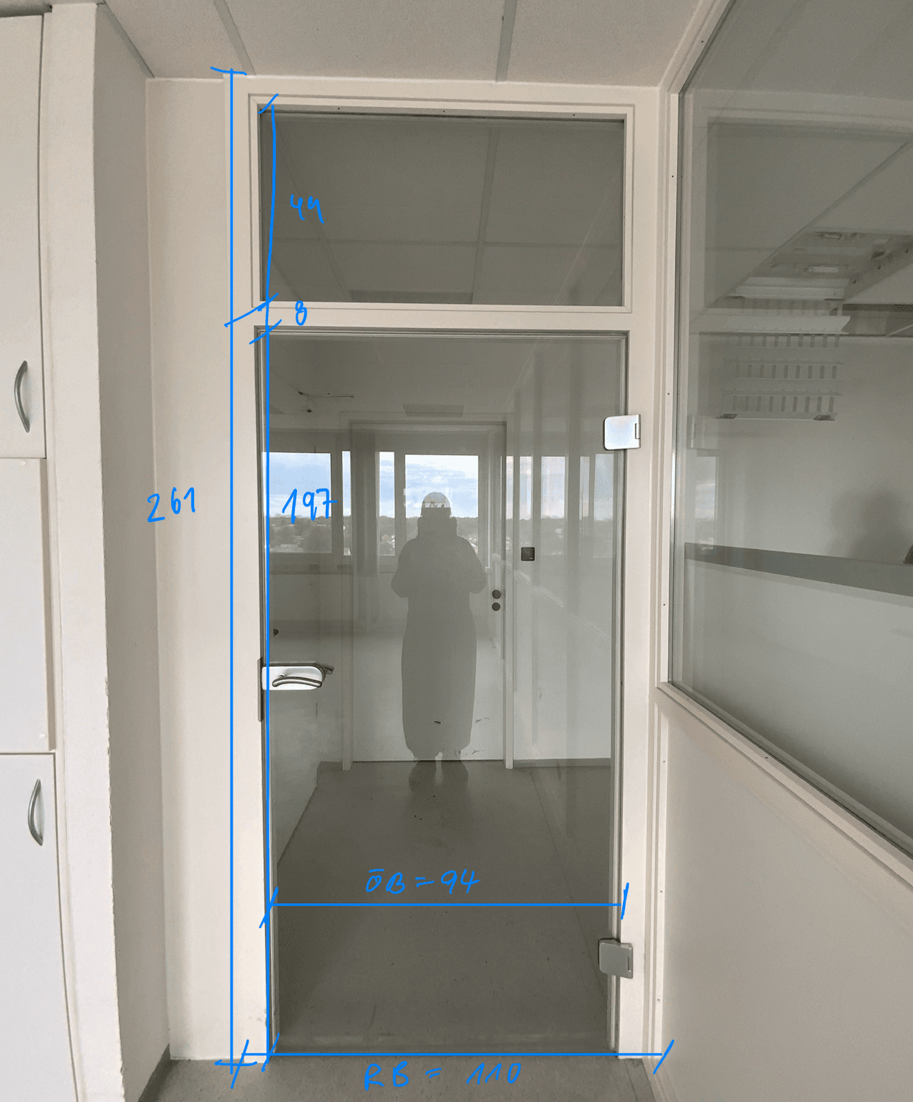 Innentür mit Oberlicht DIN R - Glas 110x261 cm - Vorschaubild 6