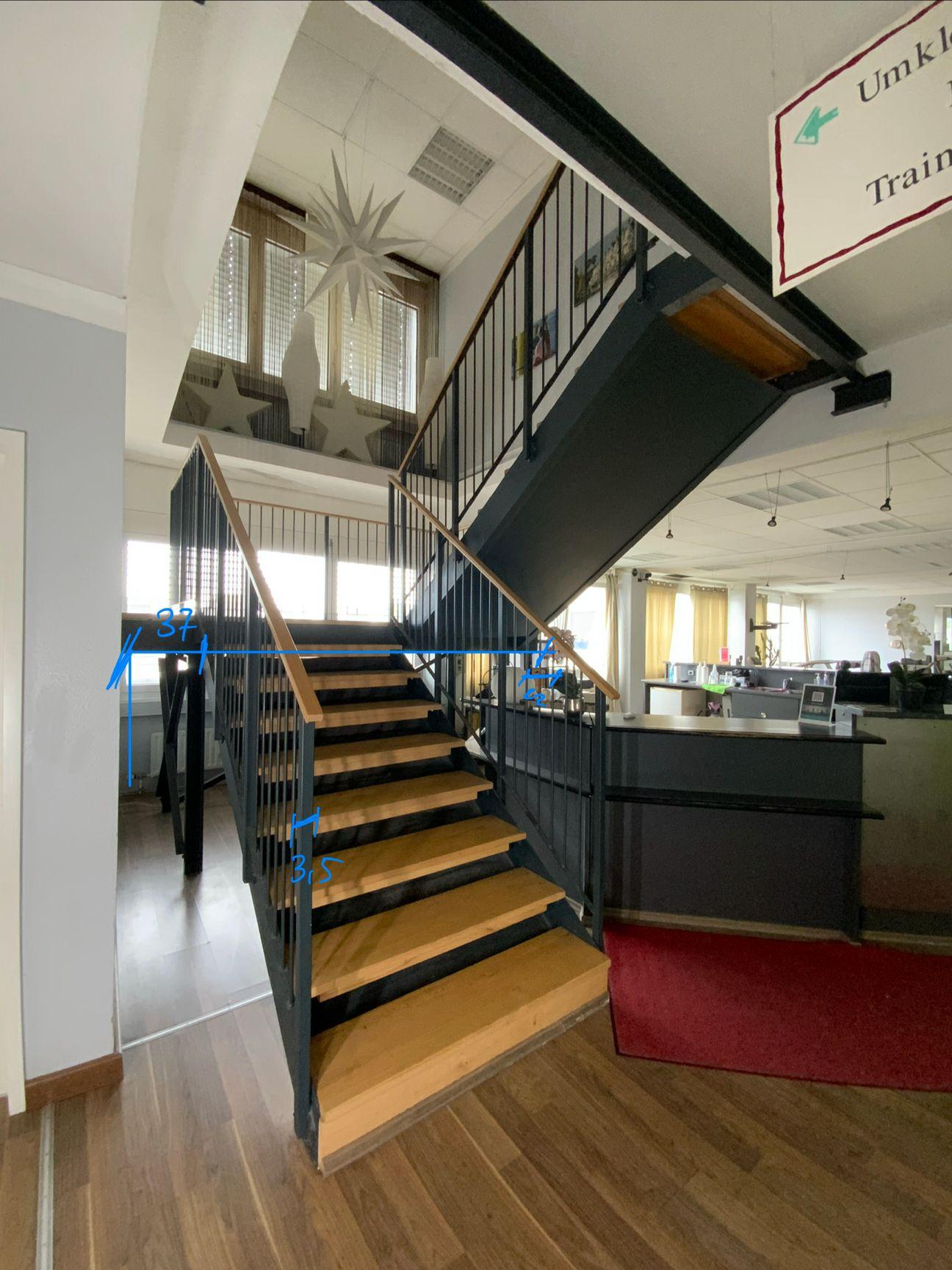 Zweiläufige Treppe mit Zwischenpodest 266x342x388 - Stahl - Vorschaubild 5