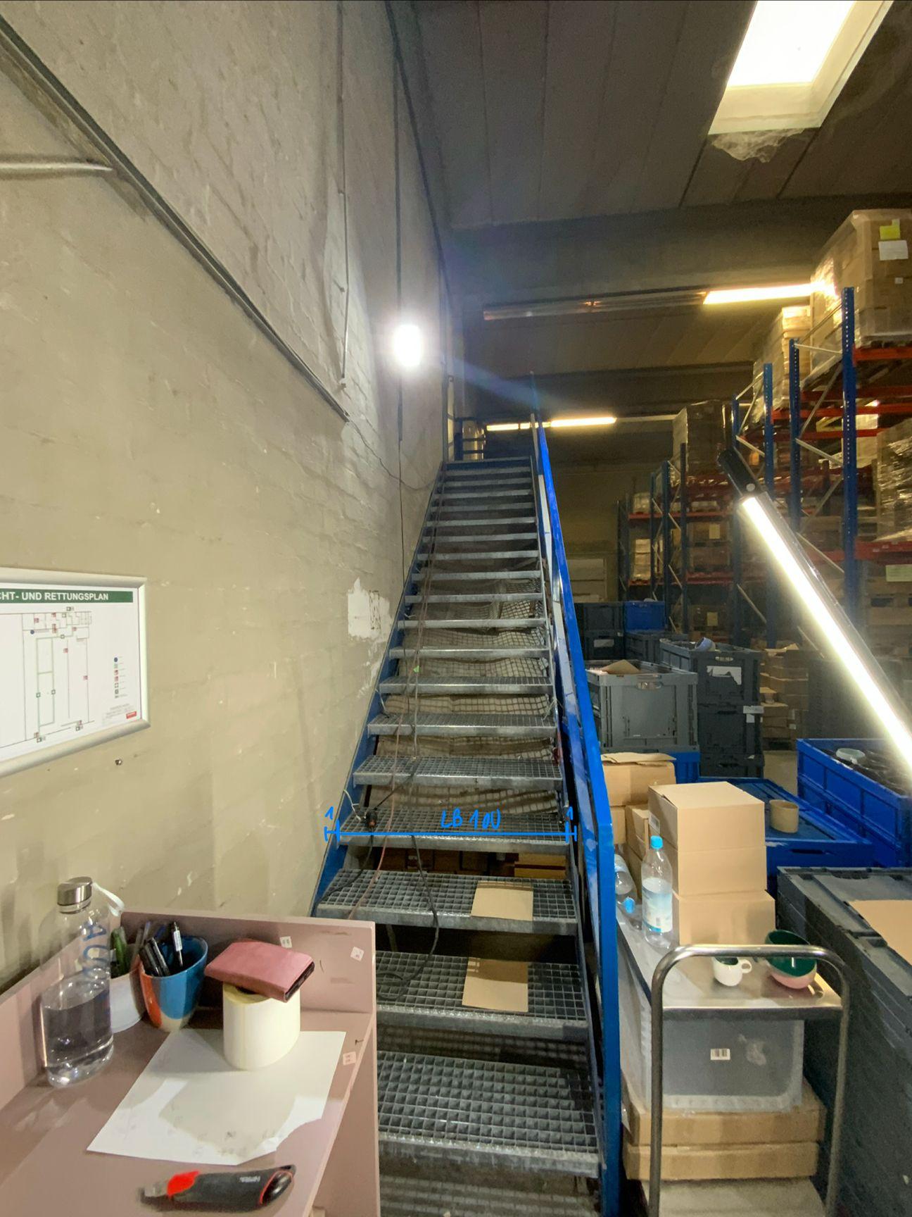 Gitterrost Treppe - Stahl verzinkt 1050x3232x4860 mm - Vorschaubild 2