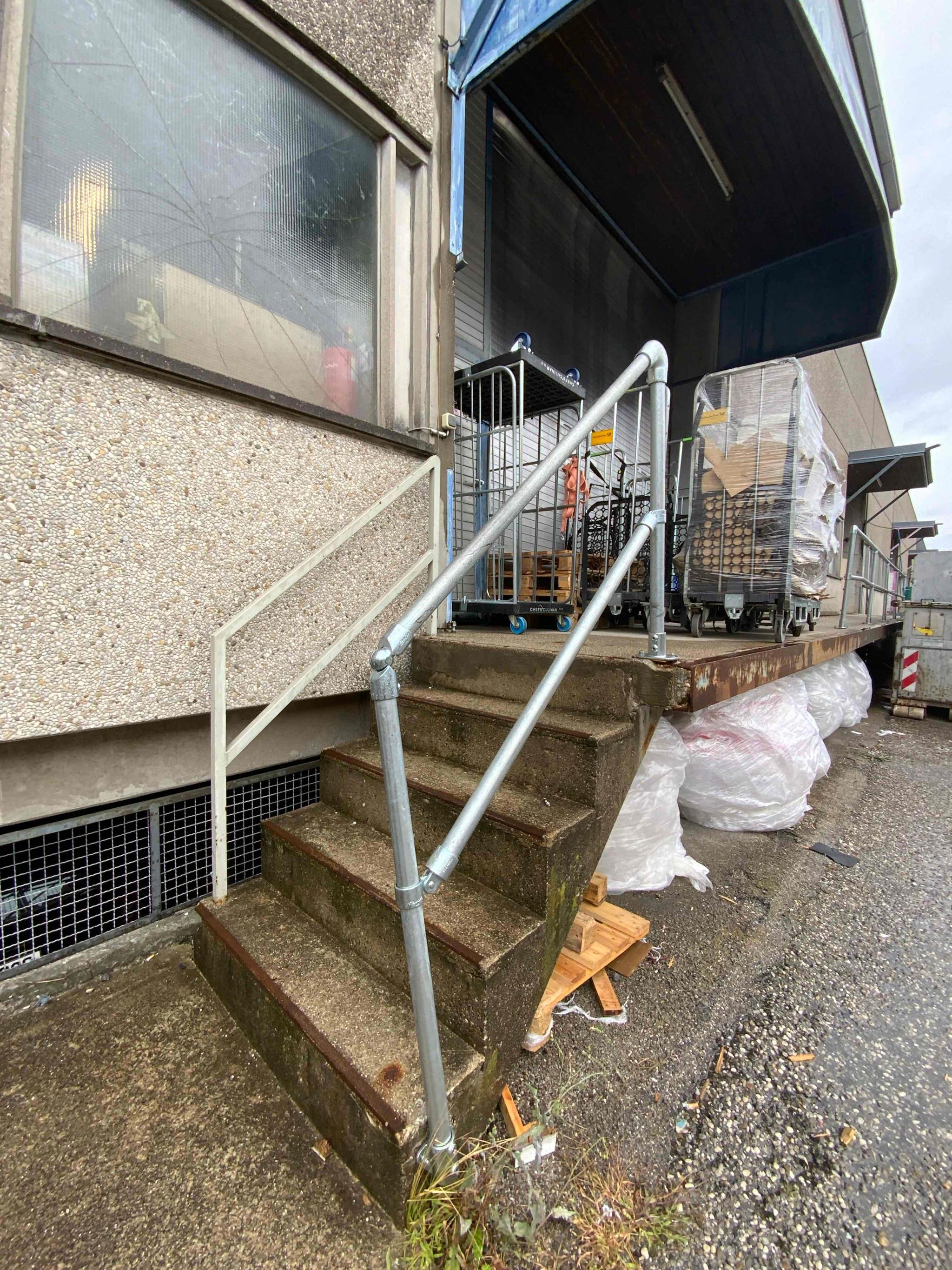 Geländer/Brüstung Treppe  - Stahl verzinkt 1400x1100x48.3 mm - Bild 1
