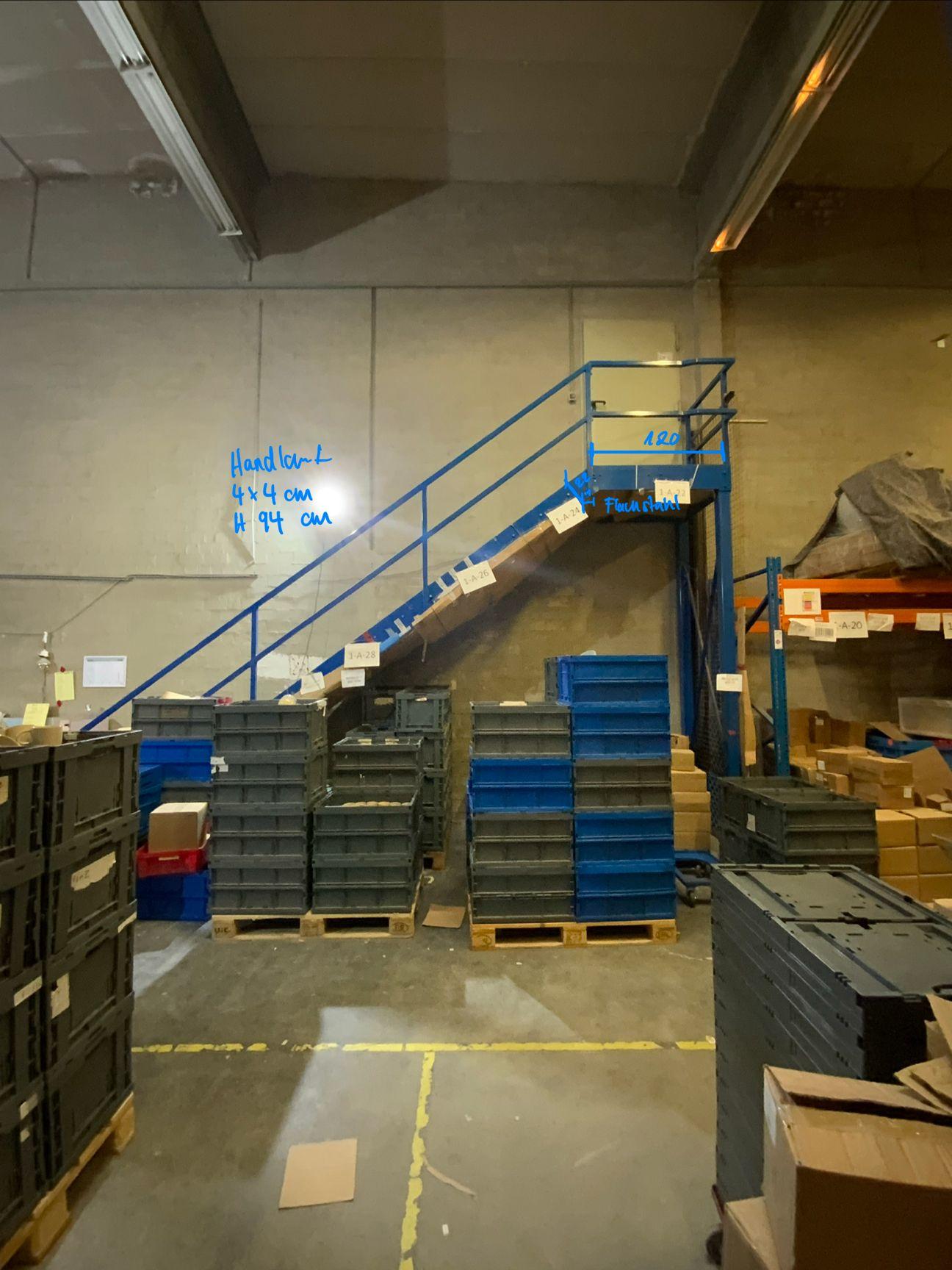 Gitterrost Treppe - Stahl verzinkt 1050x3232x4860 mm - Bild 1