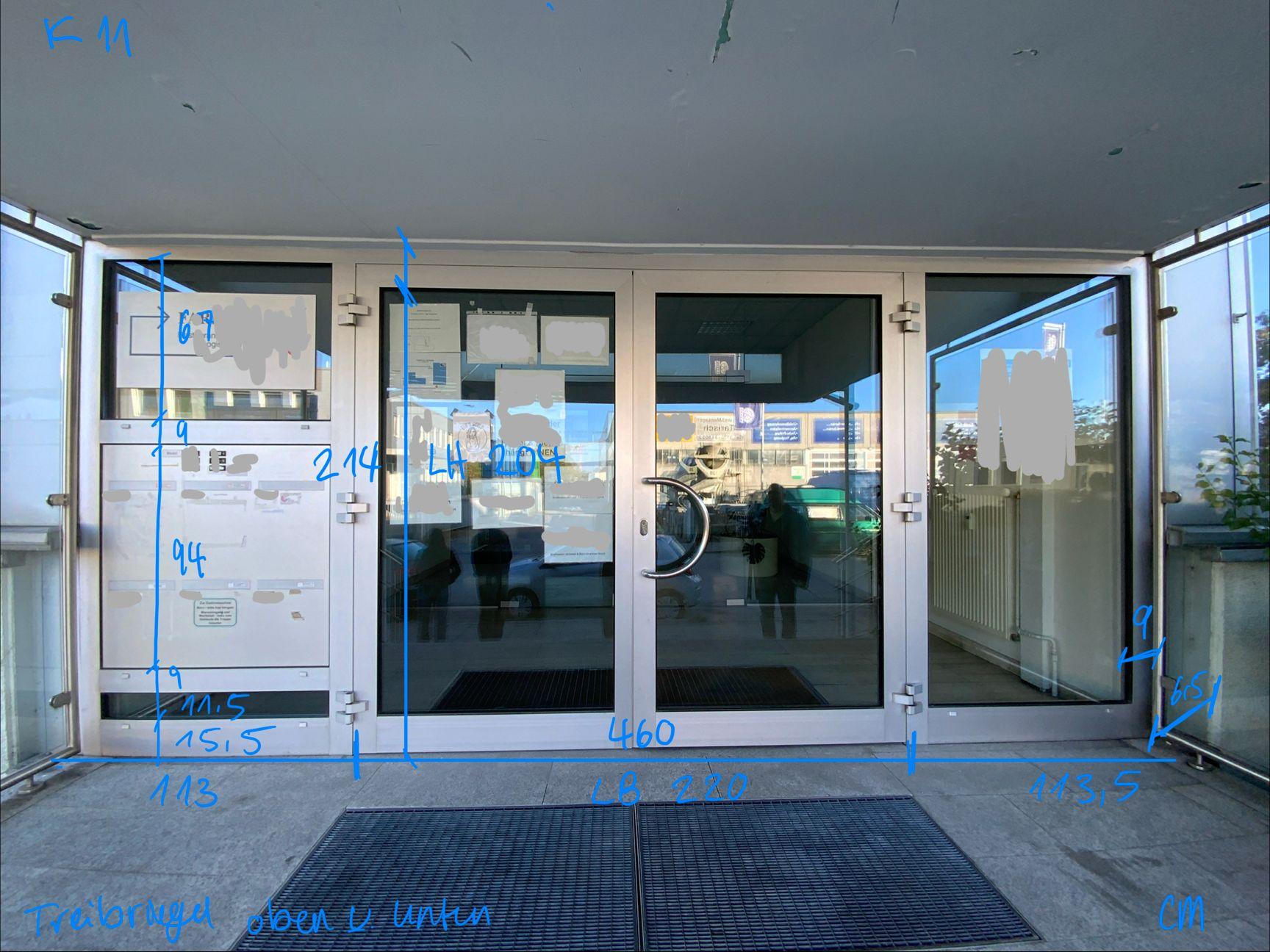 Fassadenelement Aluminium/Glas - 460x214x6.5 cm - Bild 1