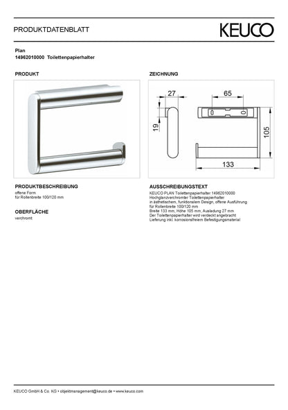 Keuco Plan Toilettenpapierhalter