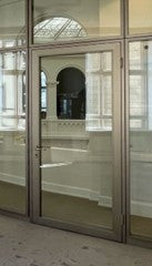 Strähle Tür / Türanlage innen - Aluminiumrahmentür mit Glaseinsatz DIN L (1036 x 2384 x 100mm)