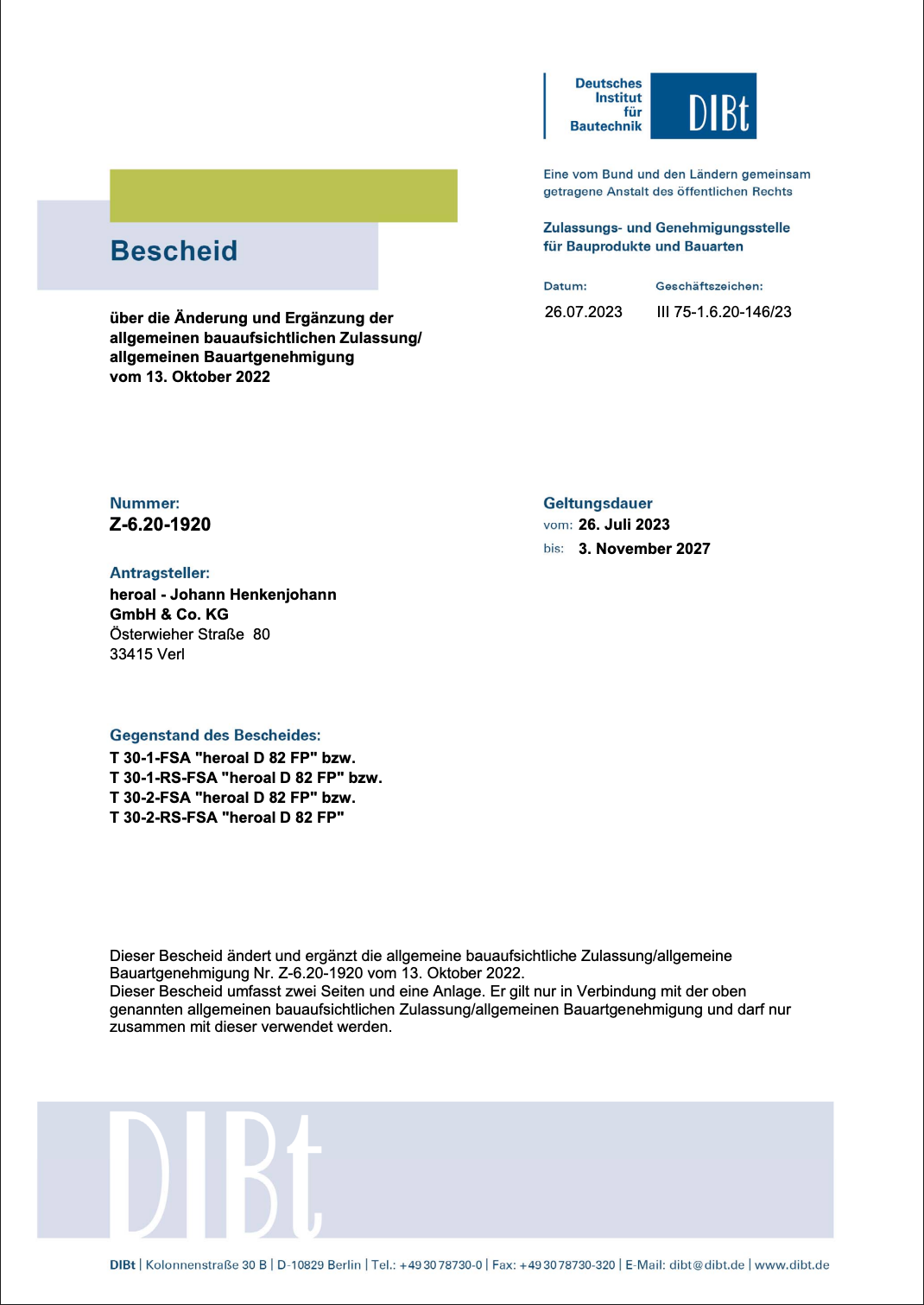 heroal T30-2-FSA Brandschutztür 1730 x 2300 mm | zweiflügelig