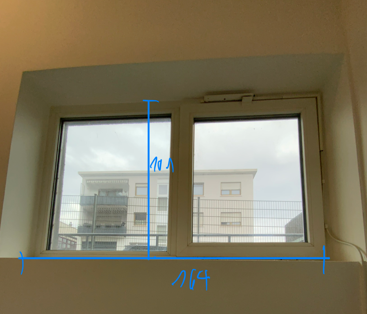 Fenster 2-fach Verglasung - Kunststoff/Alu 164x101 cm