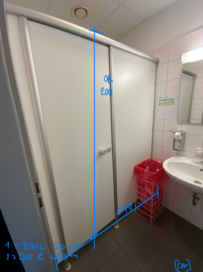 Kemmlit WC-Trennwand - HPL DIN L 149x200 cm