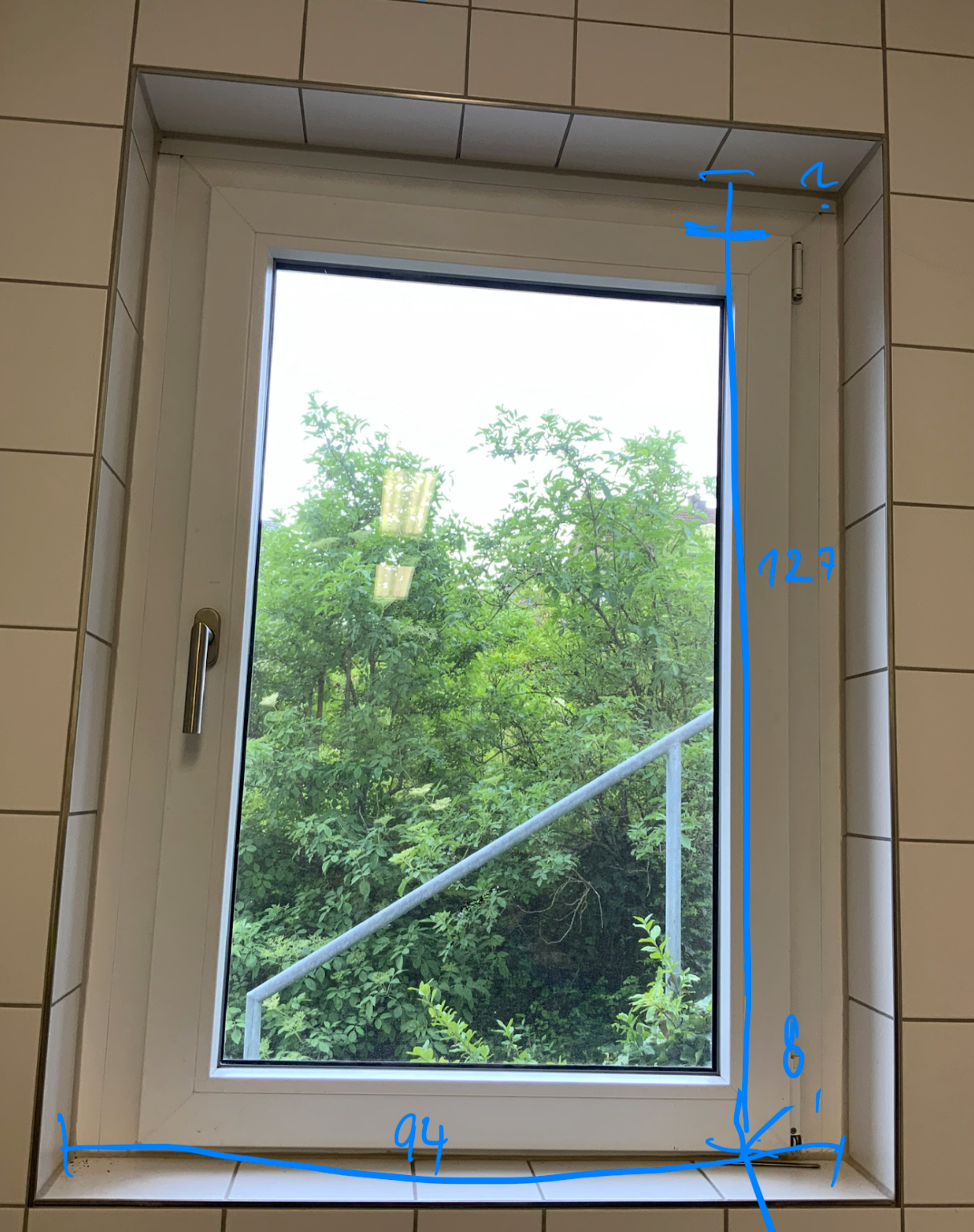 Fenster 2-fach Verglasung mit Jalousie  - Kunststoff/Alu 94x127x8
