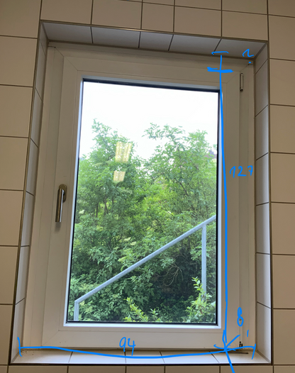 Fenster 2-fach Verglasung mit Jalousie  - Kunststoff/Alu 94x127x8