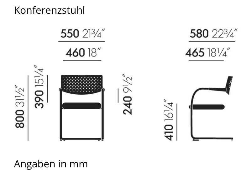 Visavis Vitra Konferenzstuhl - Textil/Aluminium/Kunststoff